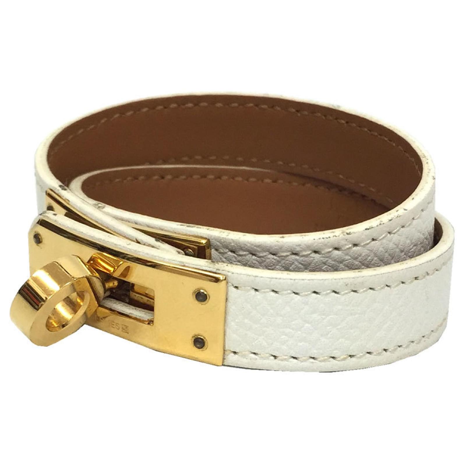 Hermès Hermes Kelly Double Tour Charm Bracelet White Leather ref