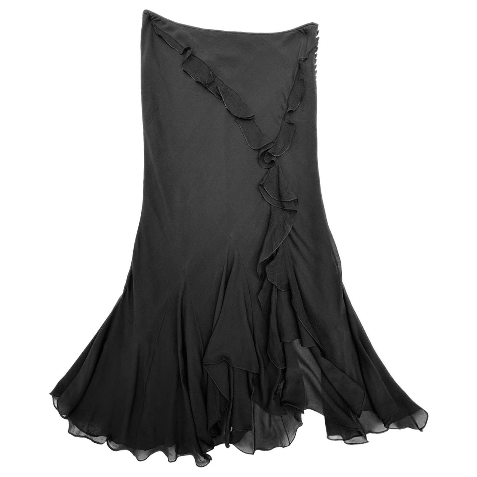 Christian dior by John Galliano bias cut skirt Black Silk ref 