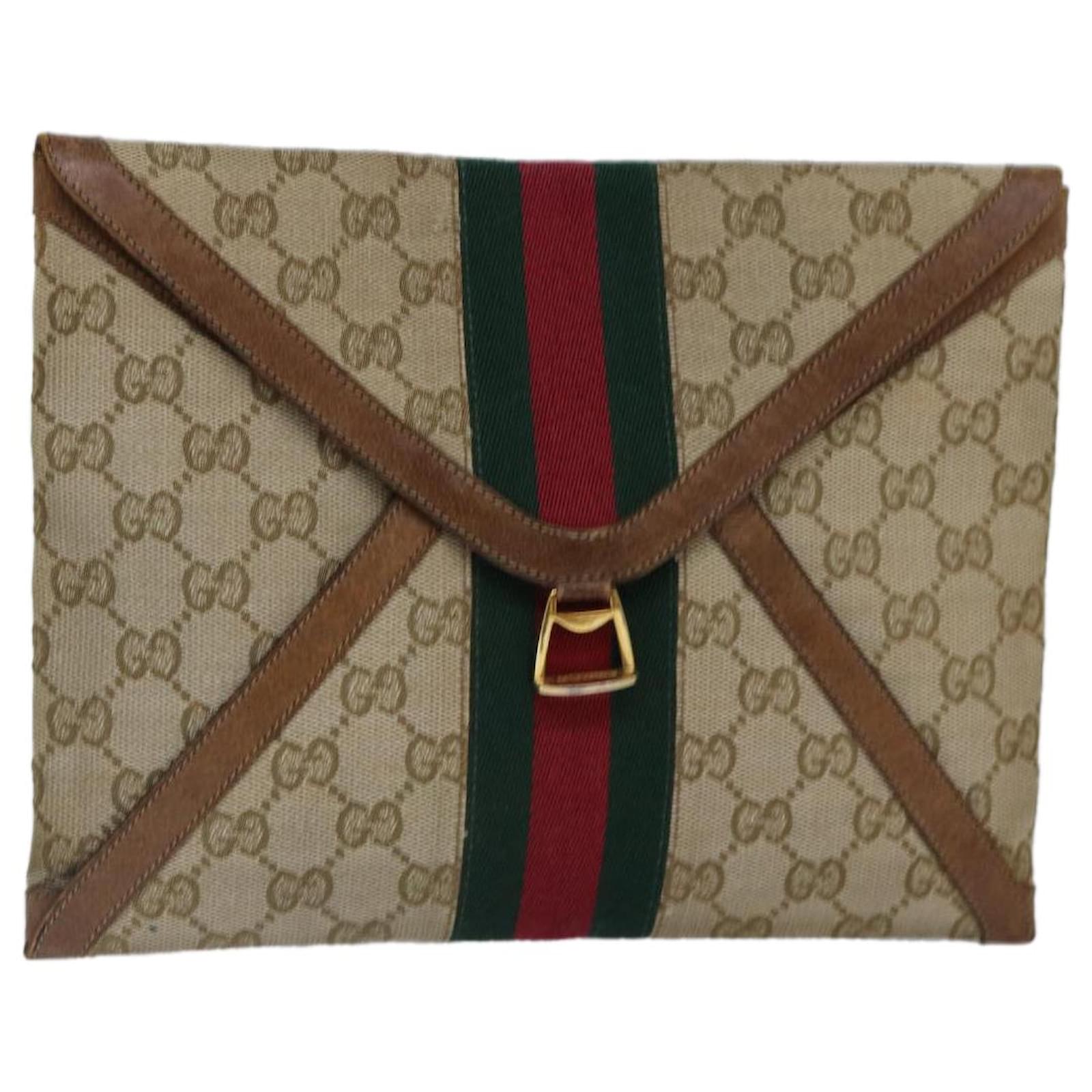 GUCCI SHERRY LINE GG PATTERN CLUTCH BAG