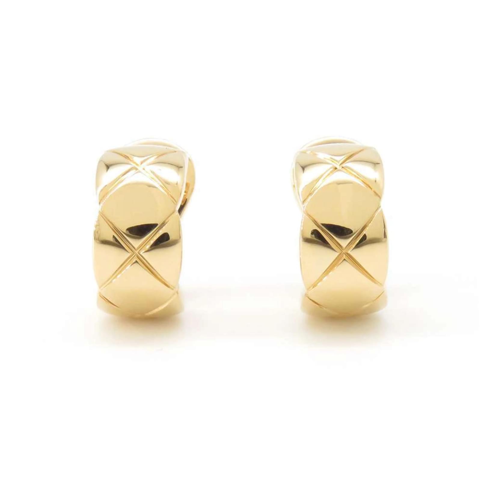 Chanel Coco Crush Yellow Gold Hoop Earrings Joli Closet