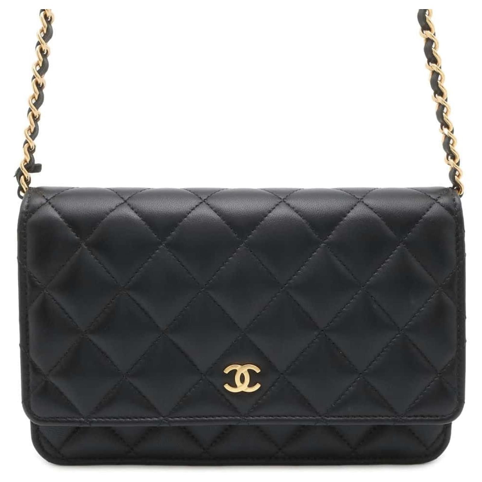 Chanel Classic Matelasse Chain Wallet Black Leather ref.1630270 - Joli ...
