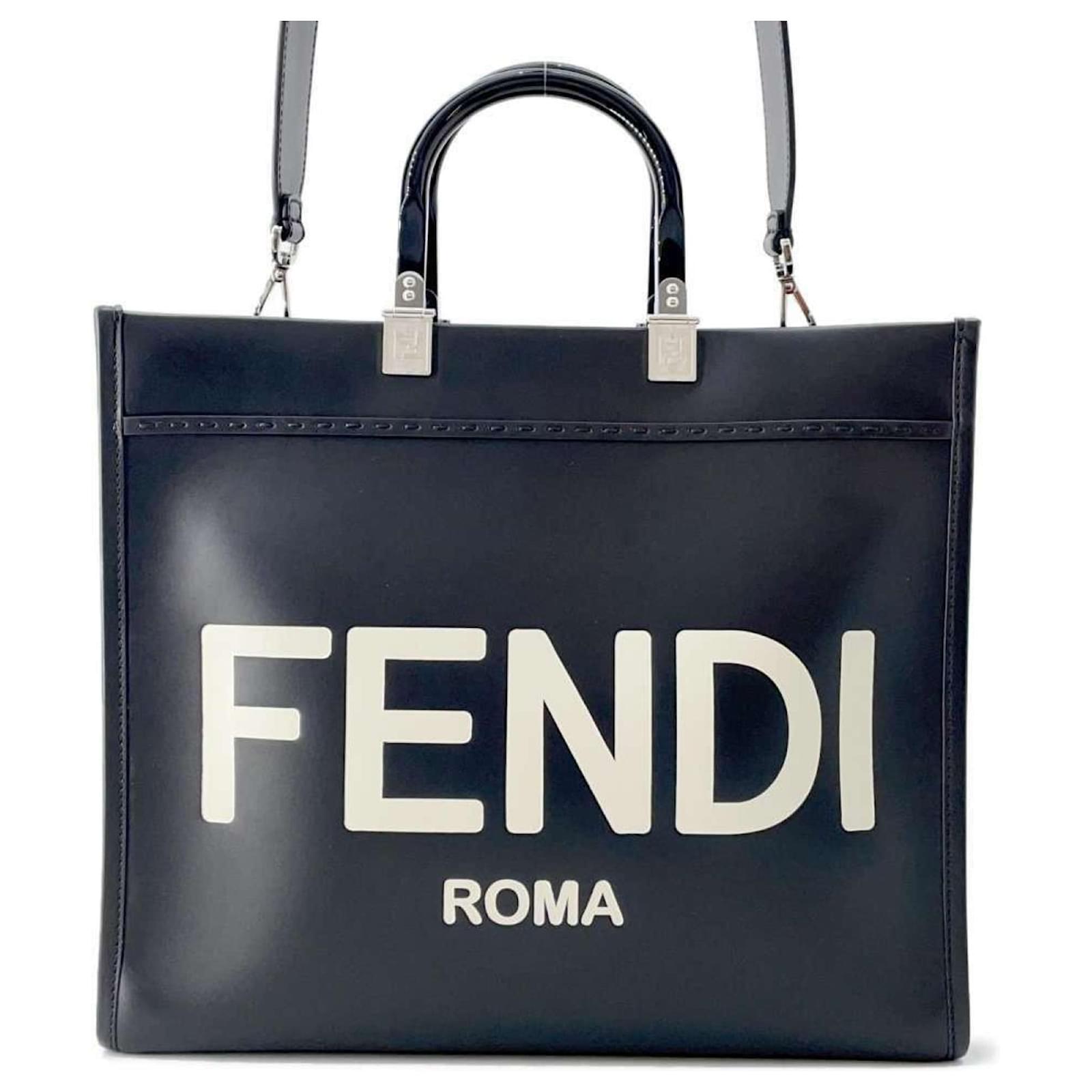 Fendi Tote Bag Sunshine Medium 8BH386 Black Leather ref