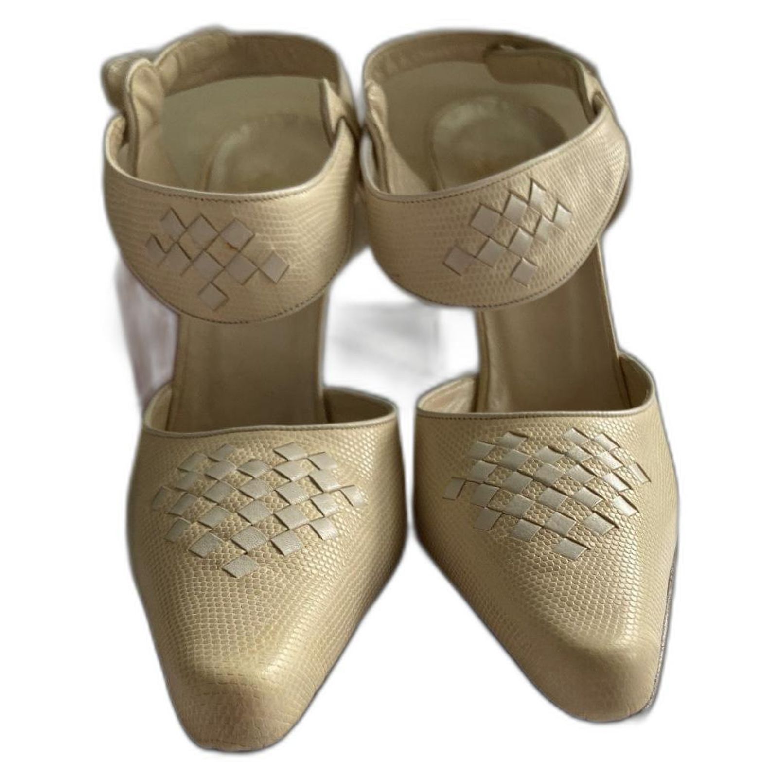 Christian Dior Python heels Eggshell Exotic leather ref.1630406 - Joli ...