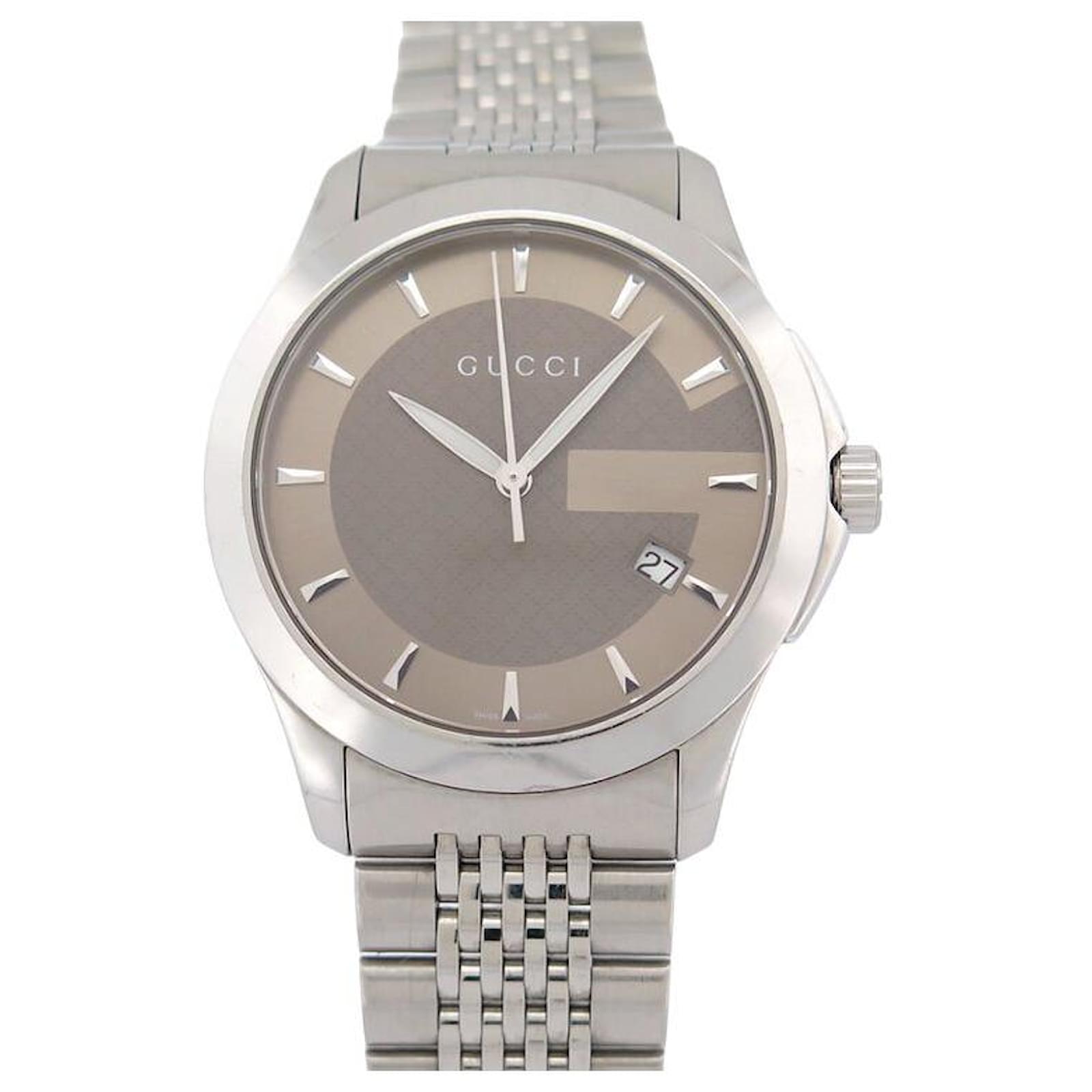 GUCCI G-TIMELESS 126.4 38 MM QUARTZ IN PALLADIUM STEEL WATCH