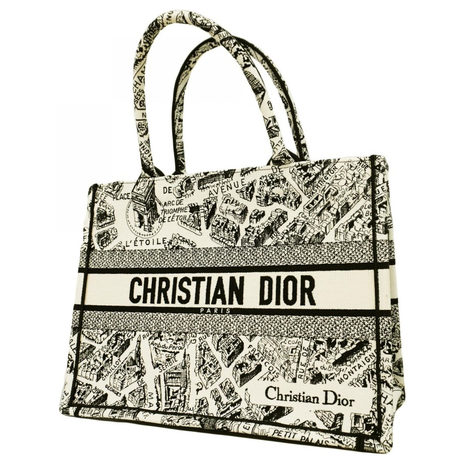 Christian Dior Black And White Canvas Tote Bag Cloth Ref 1630516 Joli 