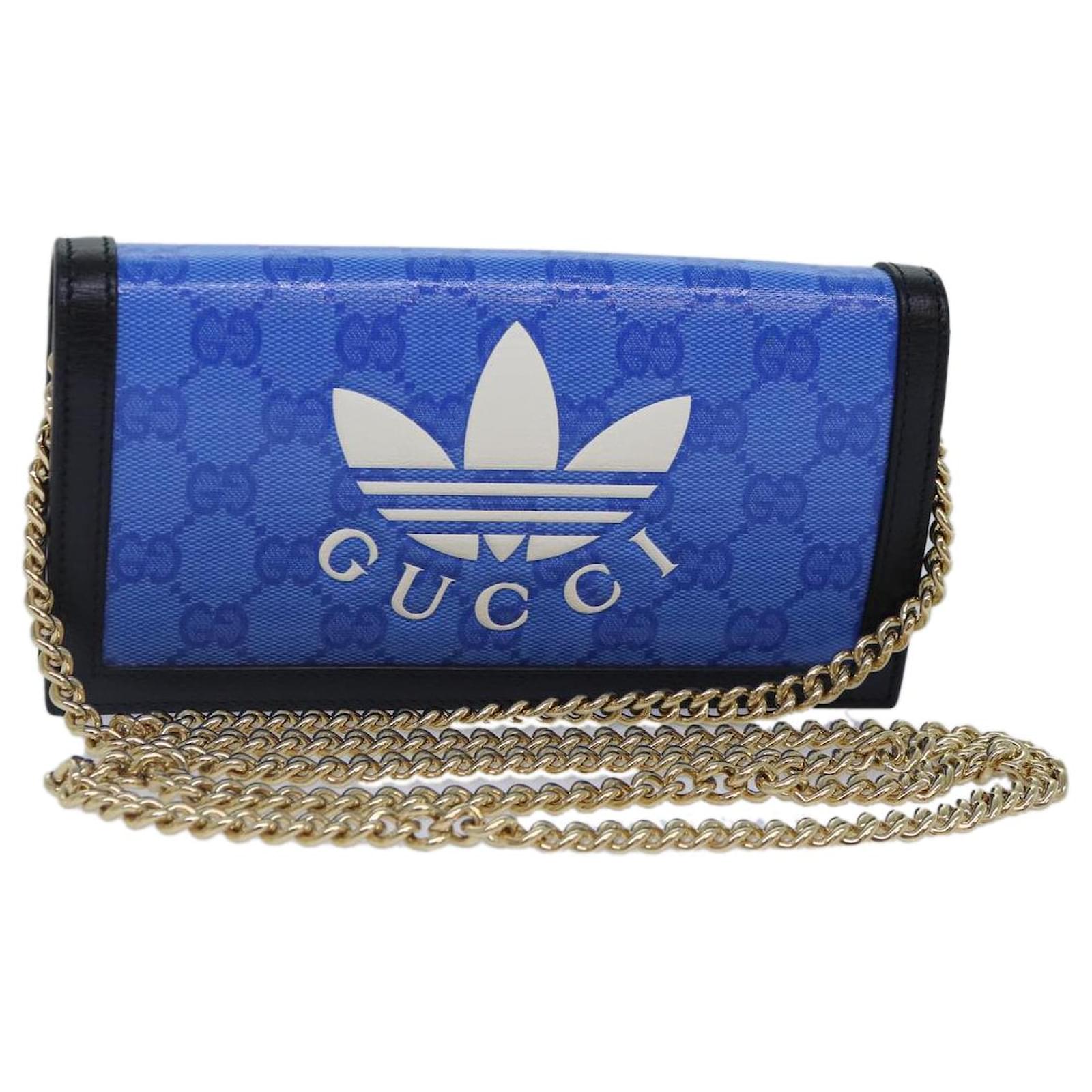GUCCI GG Supreme Adidas Collaboration Chain Shoulder Wallet