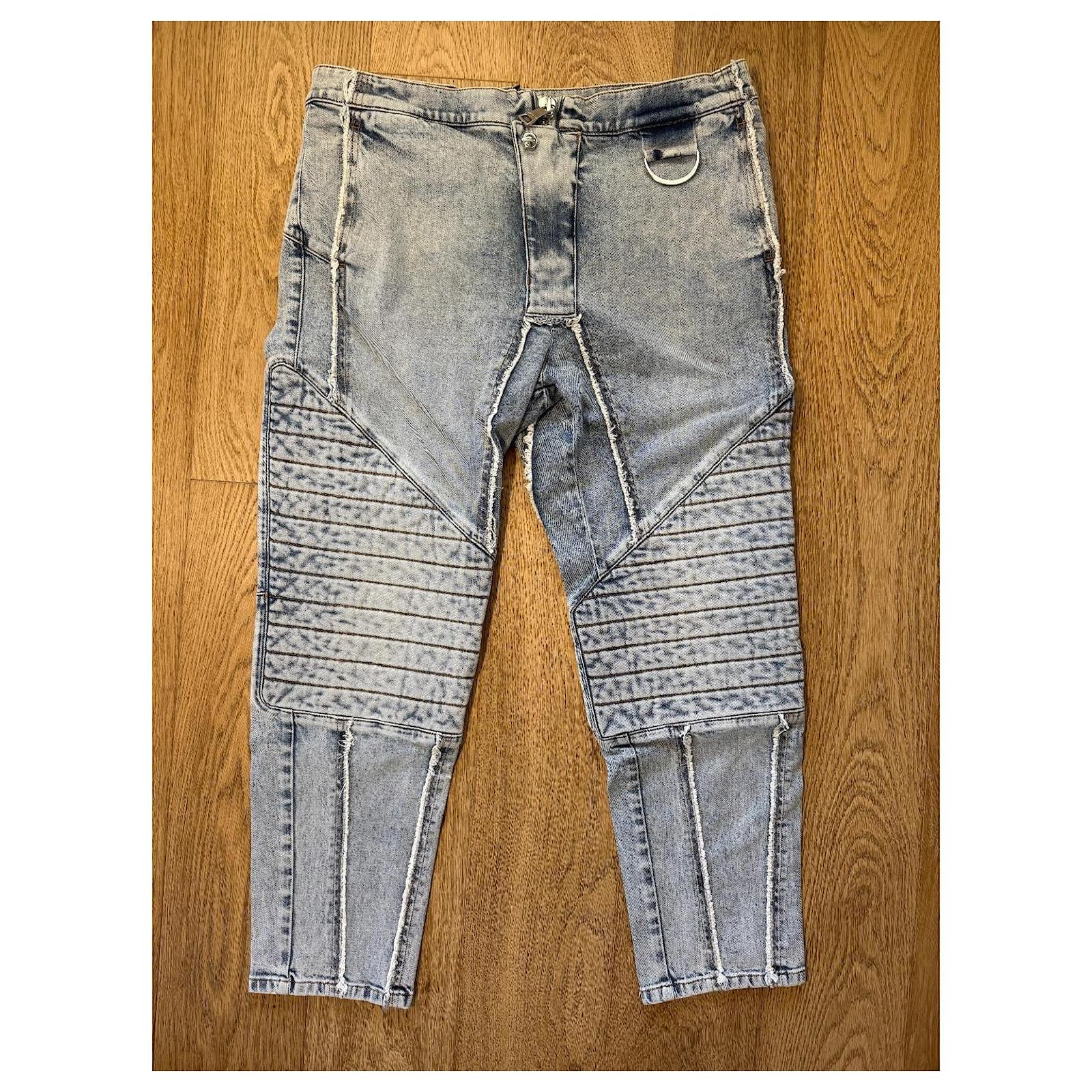 Grey Balmain Jeans Homme Pants Balmain Pantalon Homme Men's Luxury