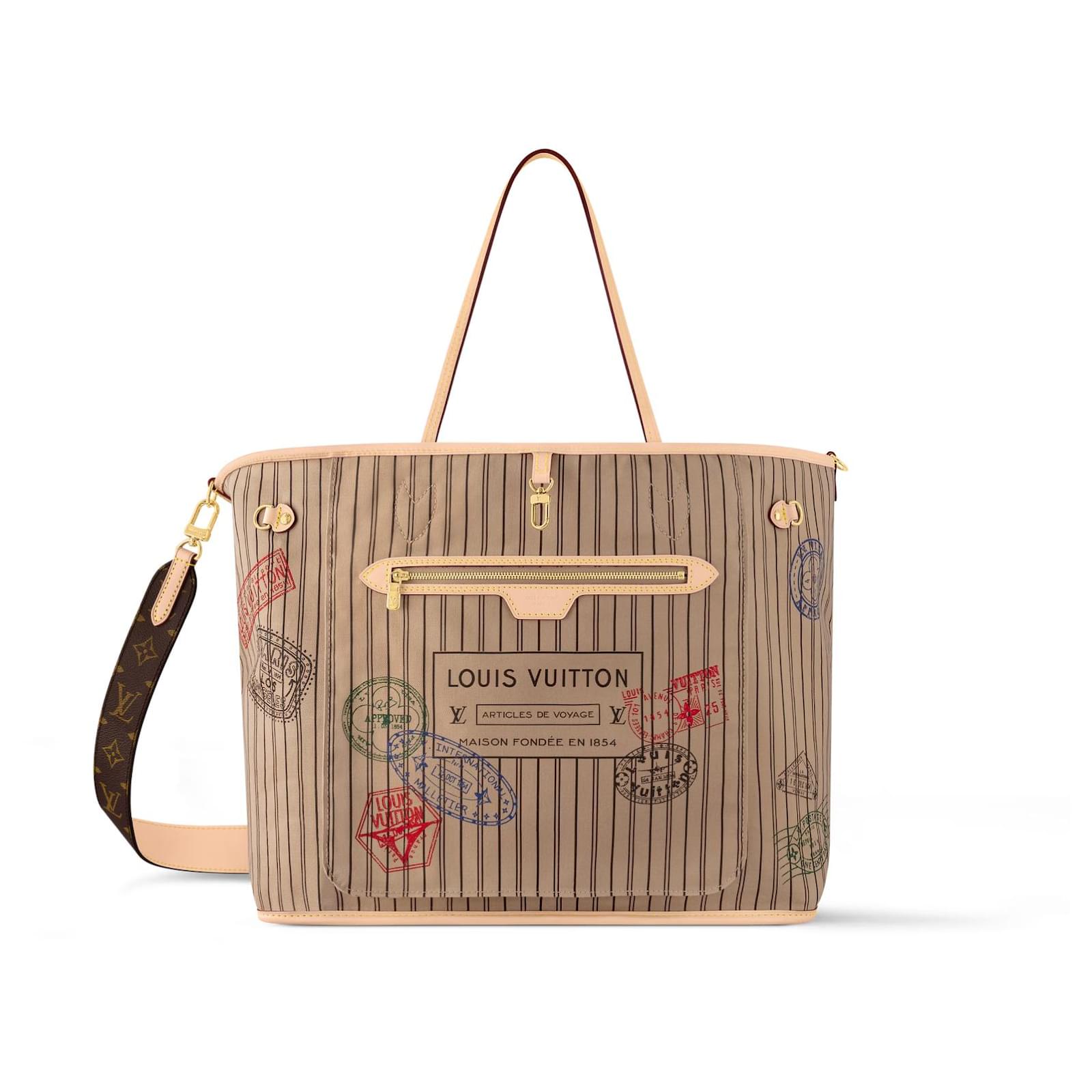 Louis Vuitton LV Neverfull MM bandouliere Brown Cloth