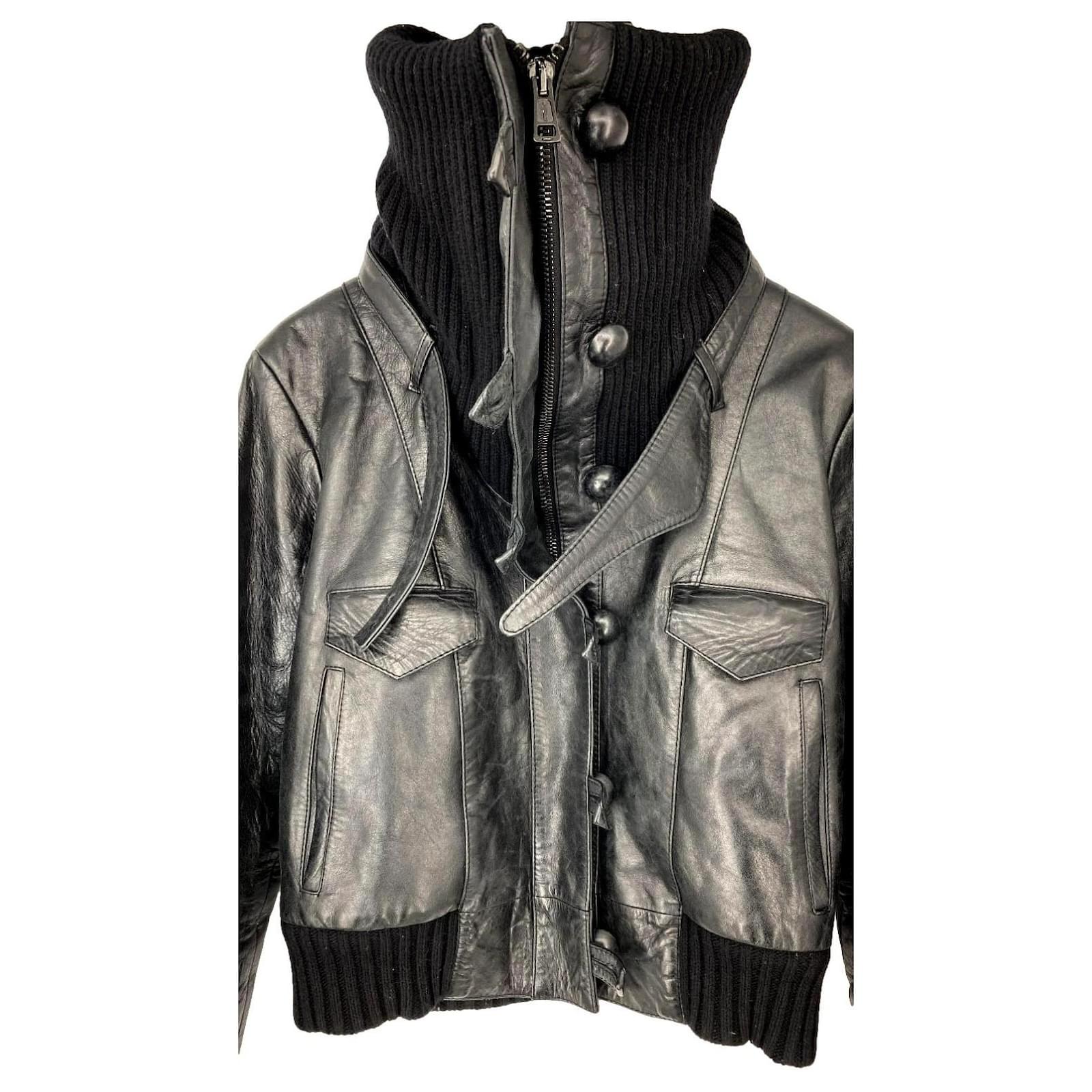 Balenciaga Bomber jacket by Nicolas Ghesquière Black Leather
