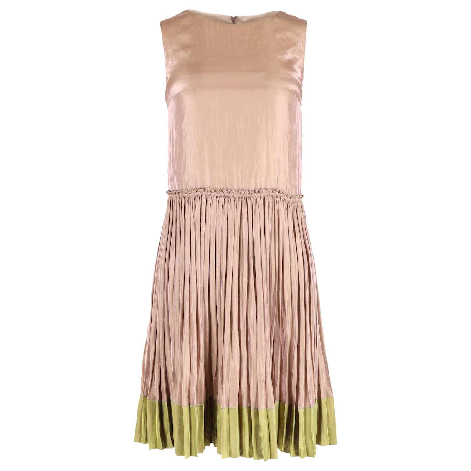 strapless open back dress Lace Trim Pleated Skirt Gray / S