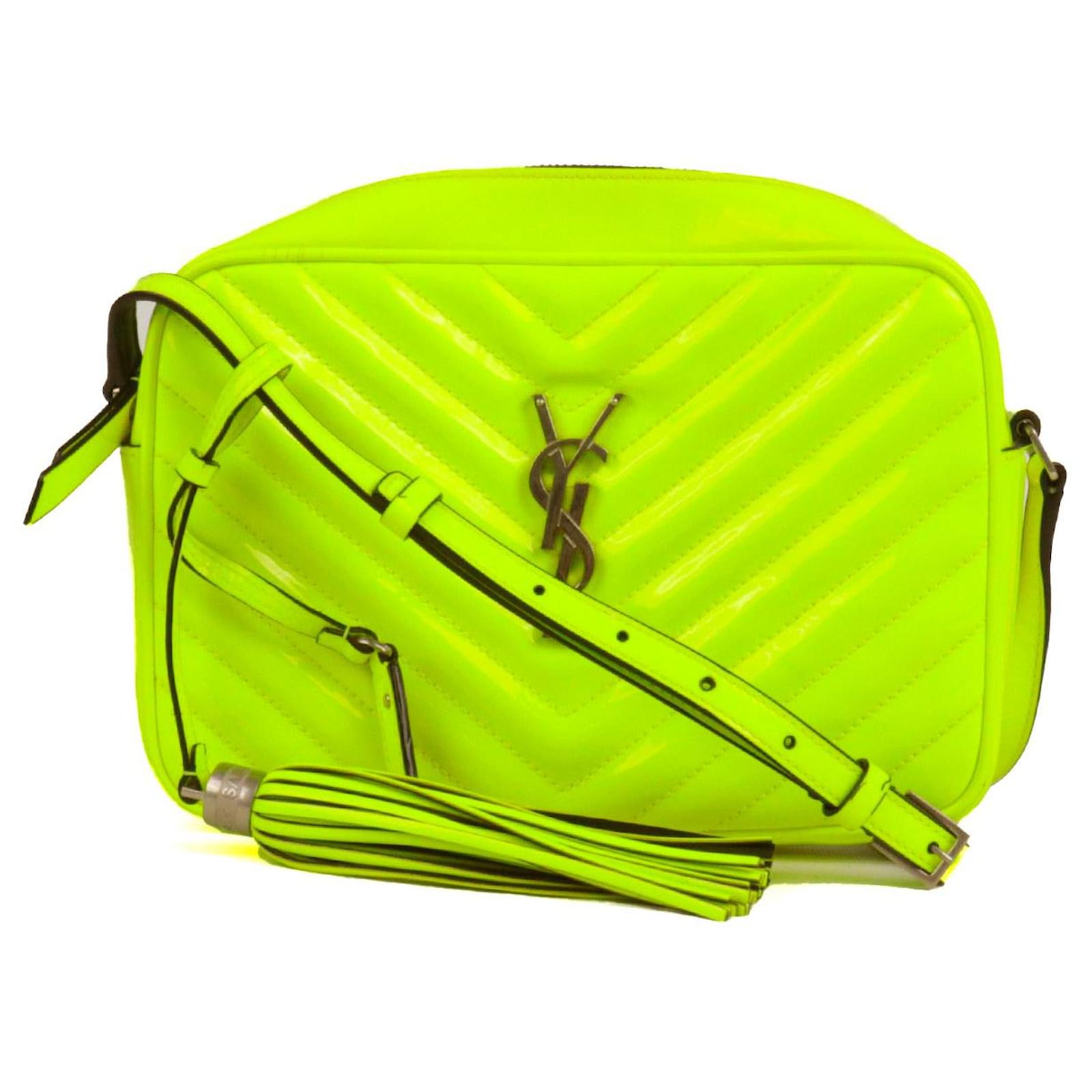 Leather Handbag Saint Laurent Neon Yellow Bag Yellow Saint Laurent