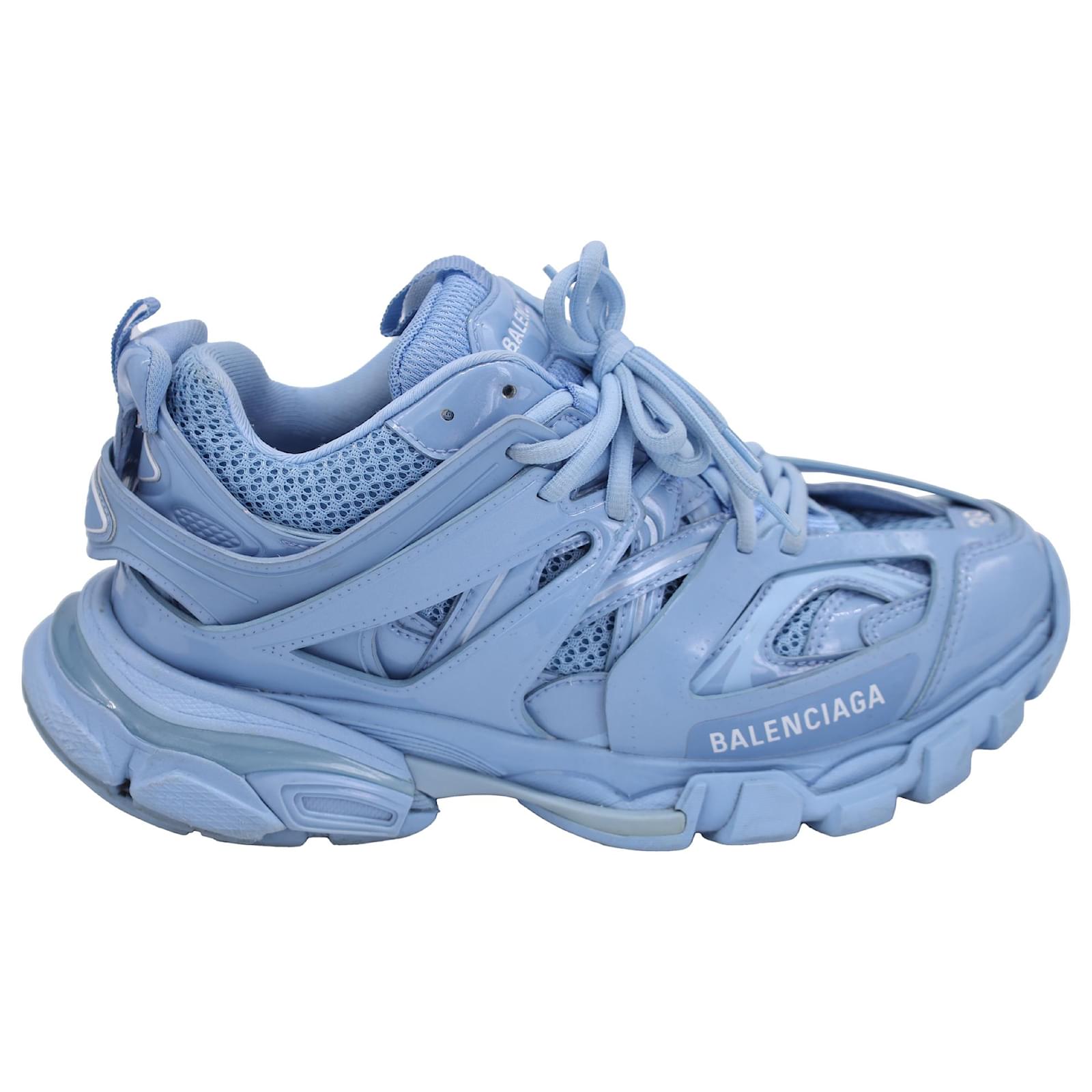 Balenciaga Track Lace Up Sneakers in Blue Polyurethane Plastic ref