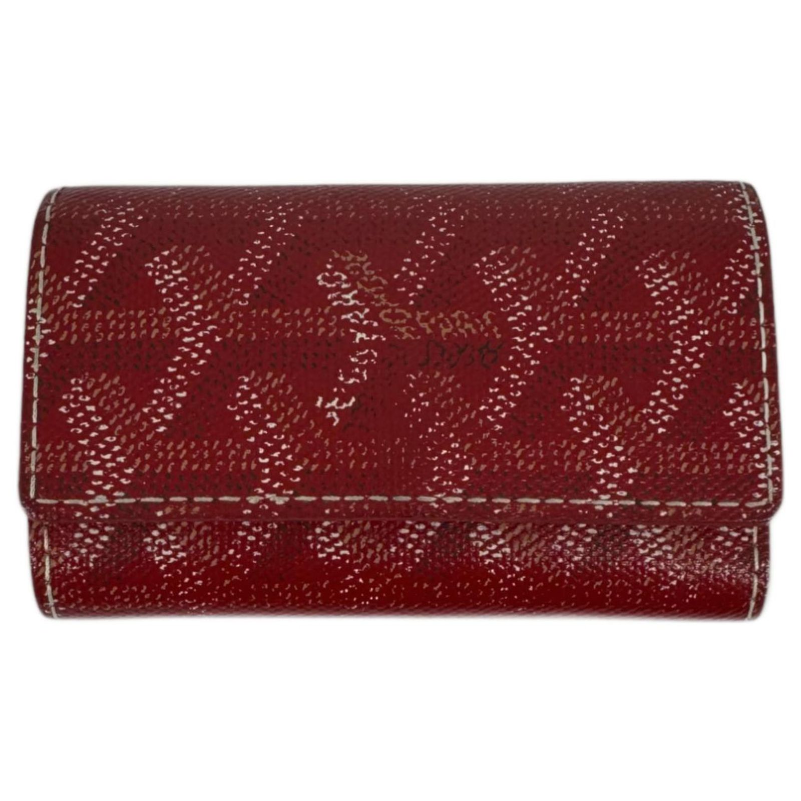 Saint Louis Goyard Key holder Saint Piere 6 keys Red Leather ref