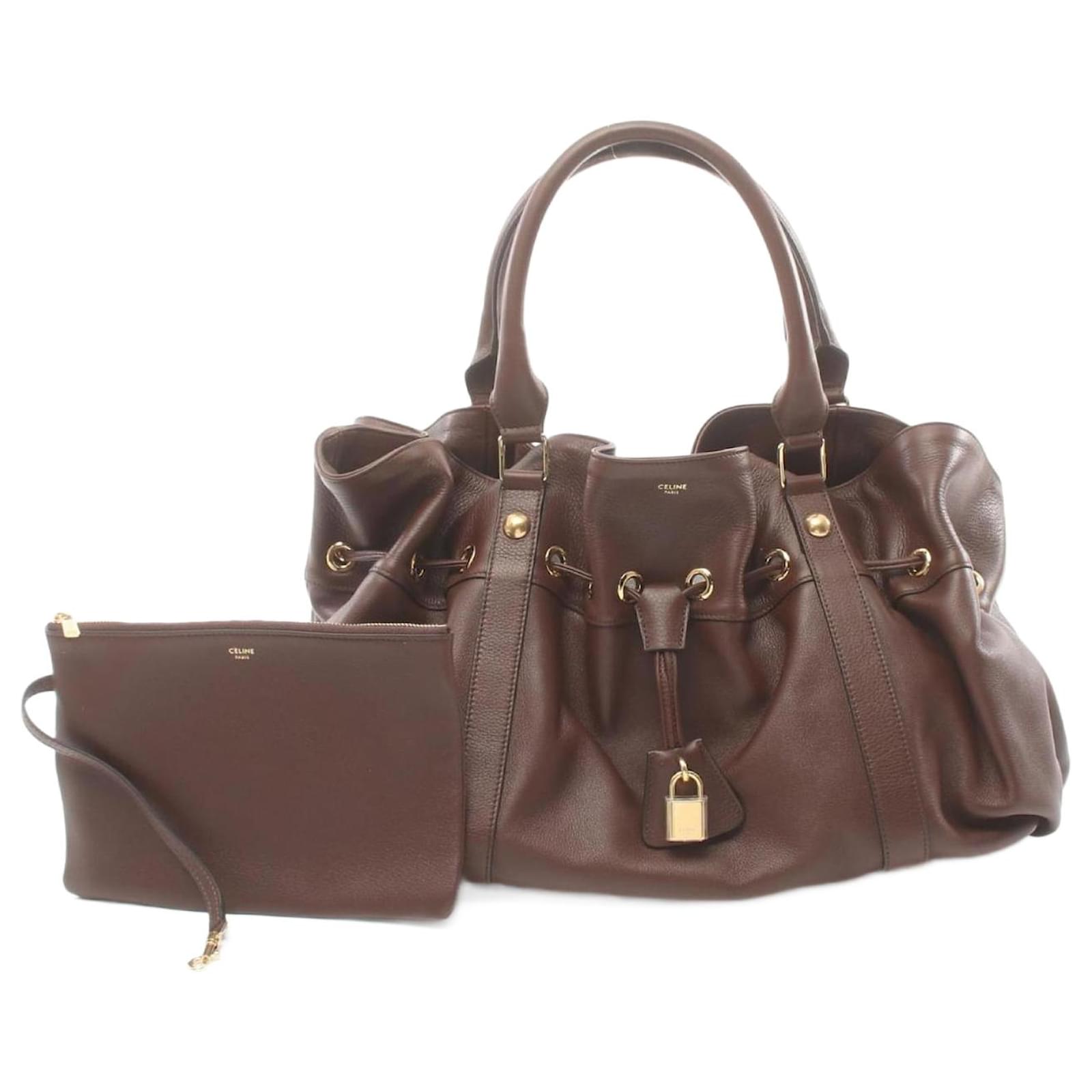 Céline Celine Medium Abbey Tote Bag Brown Leather ref