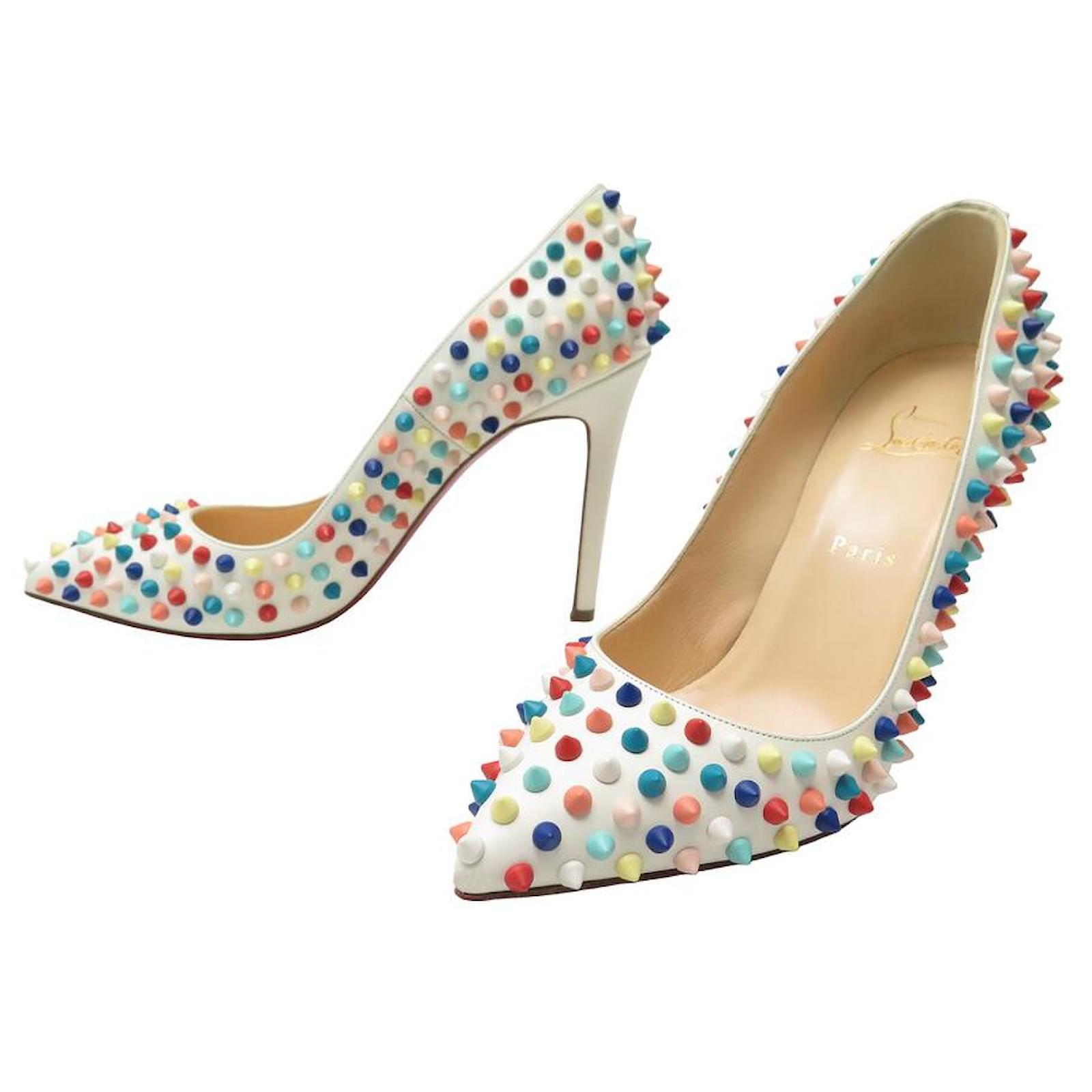 NOVE SCARPE CHRISTIAN LOUBOUTIN PIGALLE SPIKE TAGLIA 39 Multicolore Pelle ref.1637040 Joli Closet