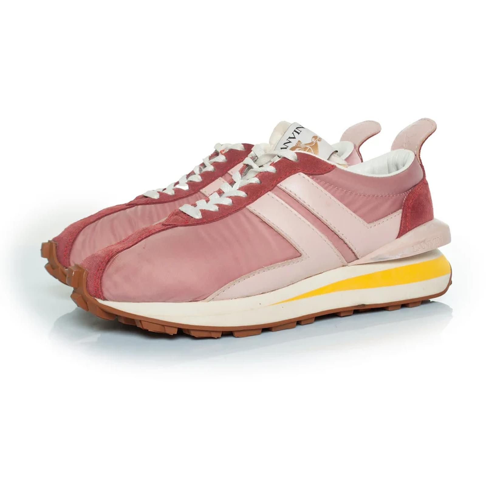 Lanvin, Paris Bumpr sneaker in pink Suede Leather