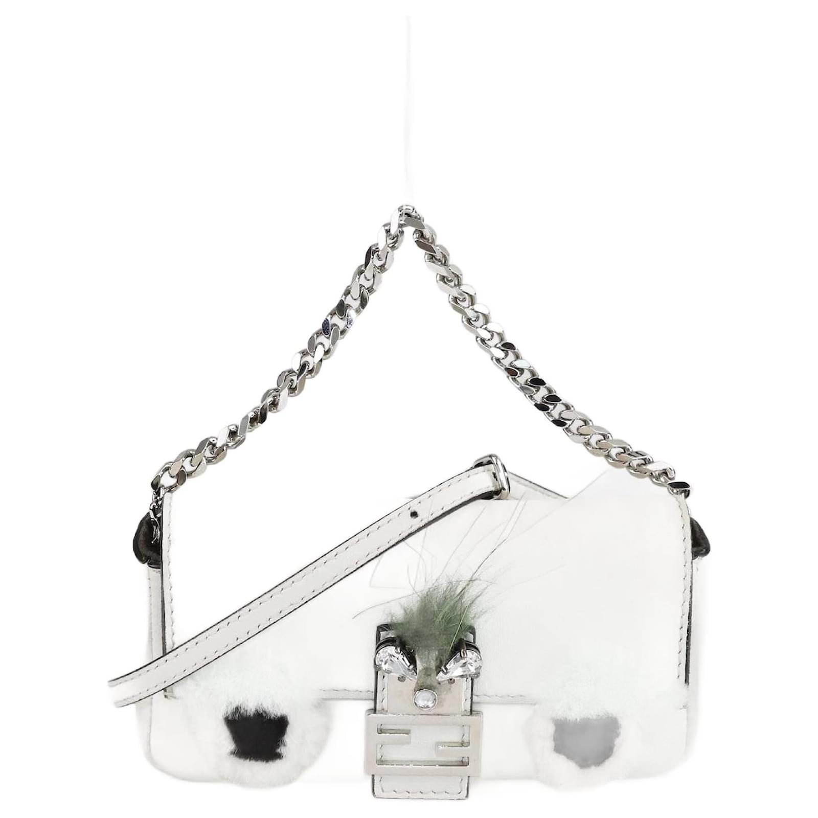 Fendi Off White Micro Buggie Baguette Bag