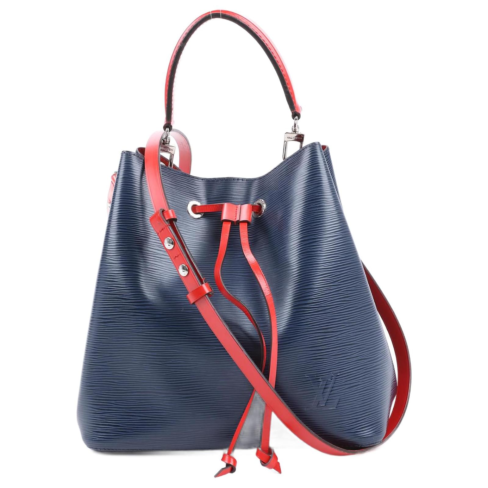 Correa Bolso Azul Marino Y Rojo Noe Bolso De Hombro Noé De Cuero