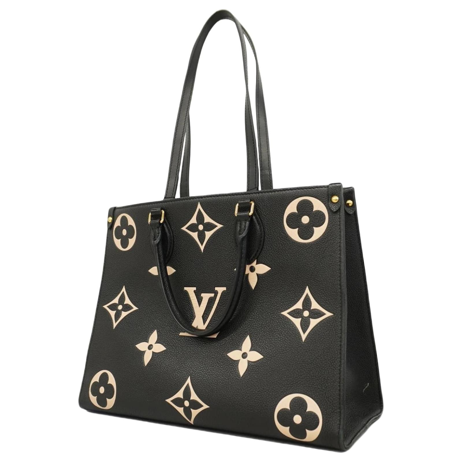 Bicolor Tote Bag Monogram Empreinte Louis Vuitton Schwarz Beige ref.1640184 Joli Closet