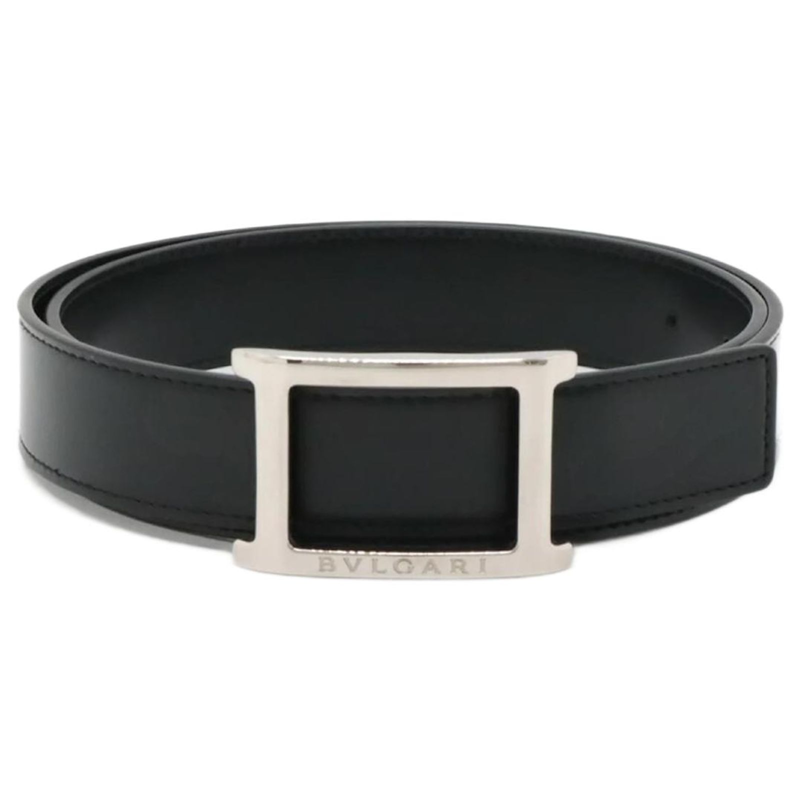 Bulgari Bvlgari Rettangolo Leather Belt for Men Black  display picture 1