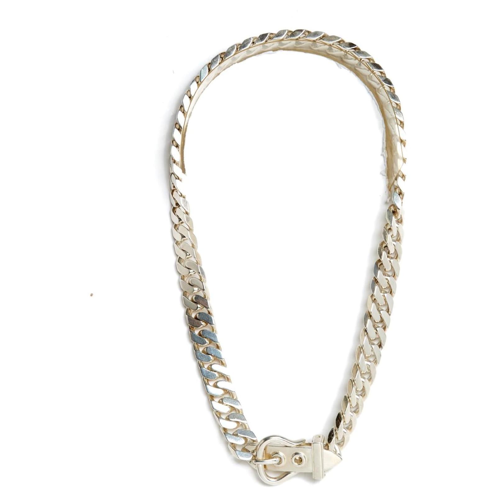 Hermès Gourmette Chain or Sterling Silver Belt Necklace Hermes