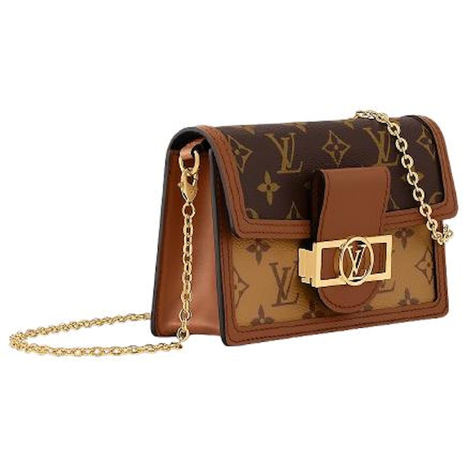 LOUIS VUITTON Dauphine Chain Wallet New M68746 Brown Cloth ref