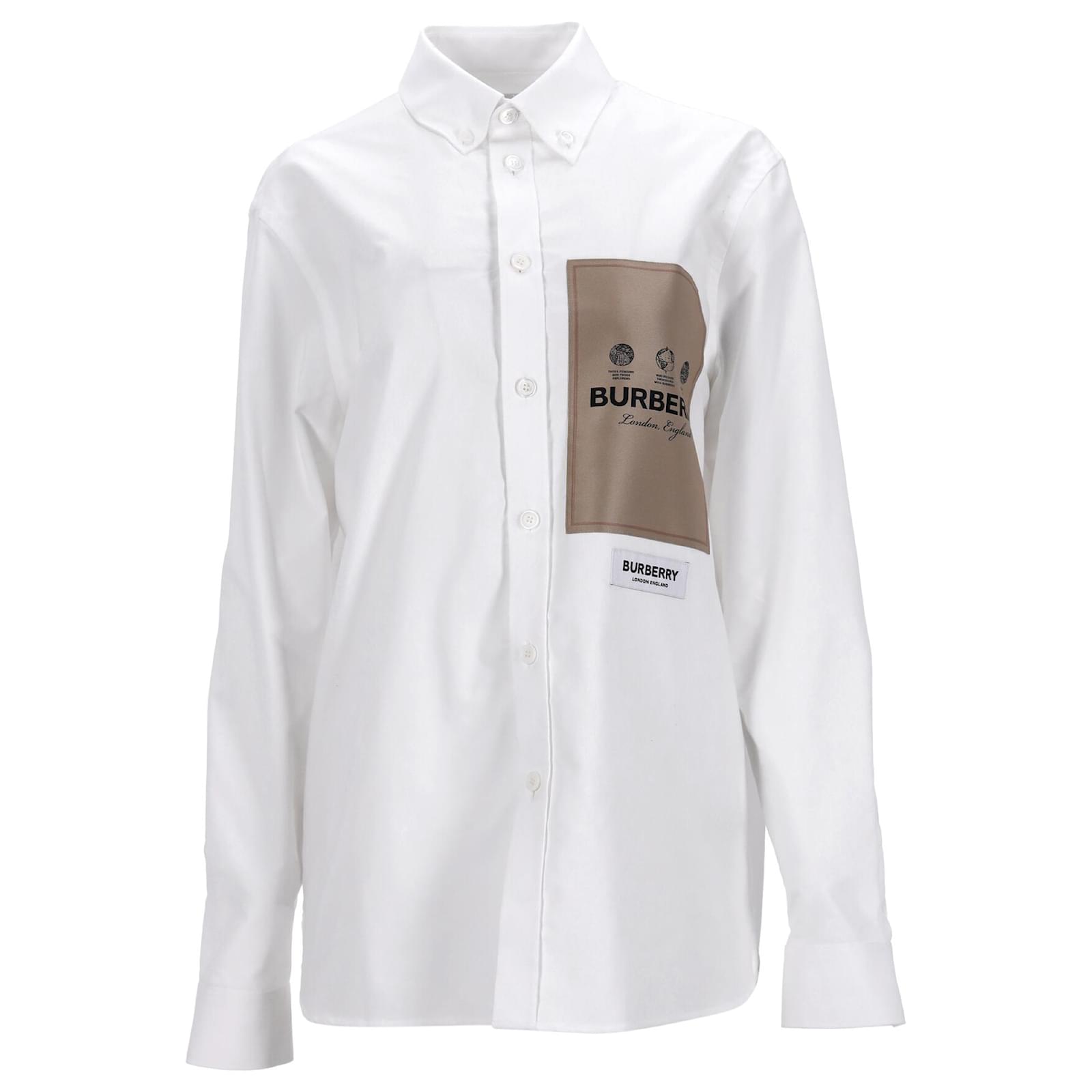 Chemise Blanche Burberry London Chemise Chemise En Coton Stretch