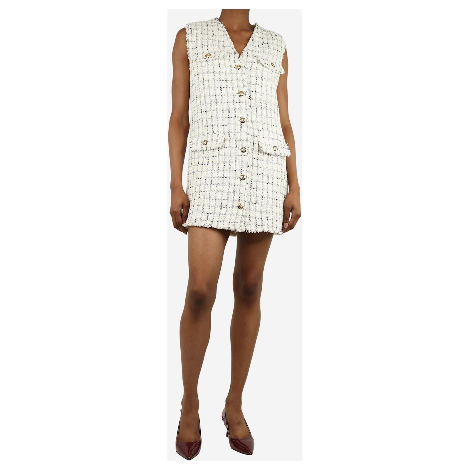 Anine Bing White tweed Janet dress - size XS Cotton ref