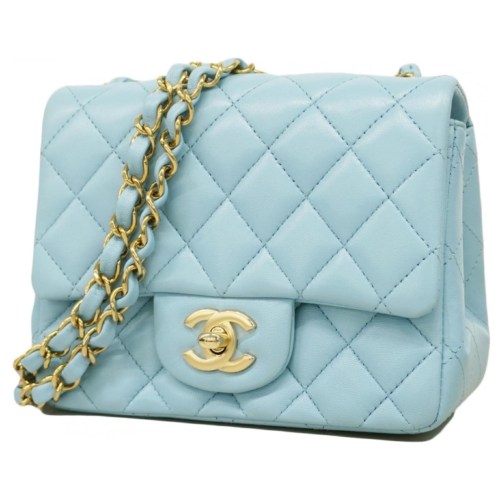 Chanel Sky Blue Lambskin Shoulder Bag Light blue Leather ref