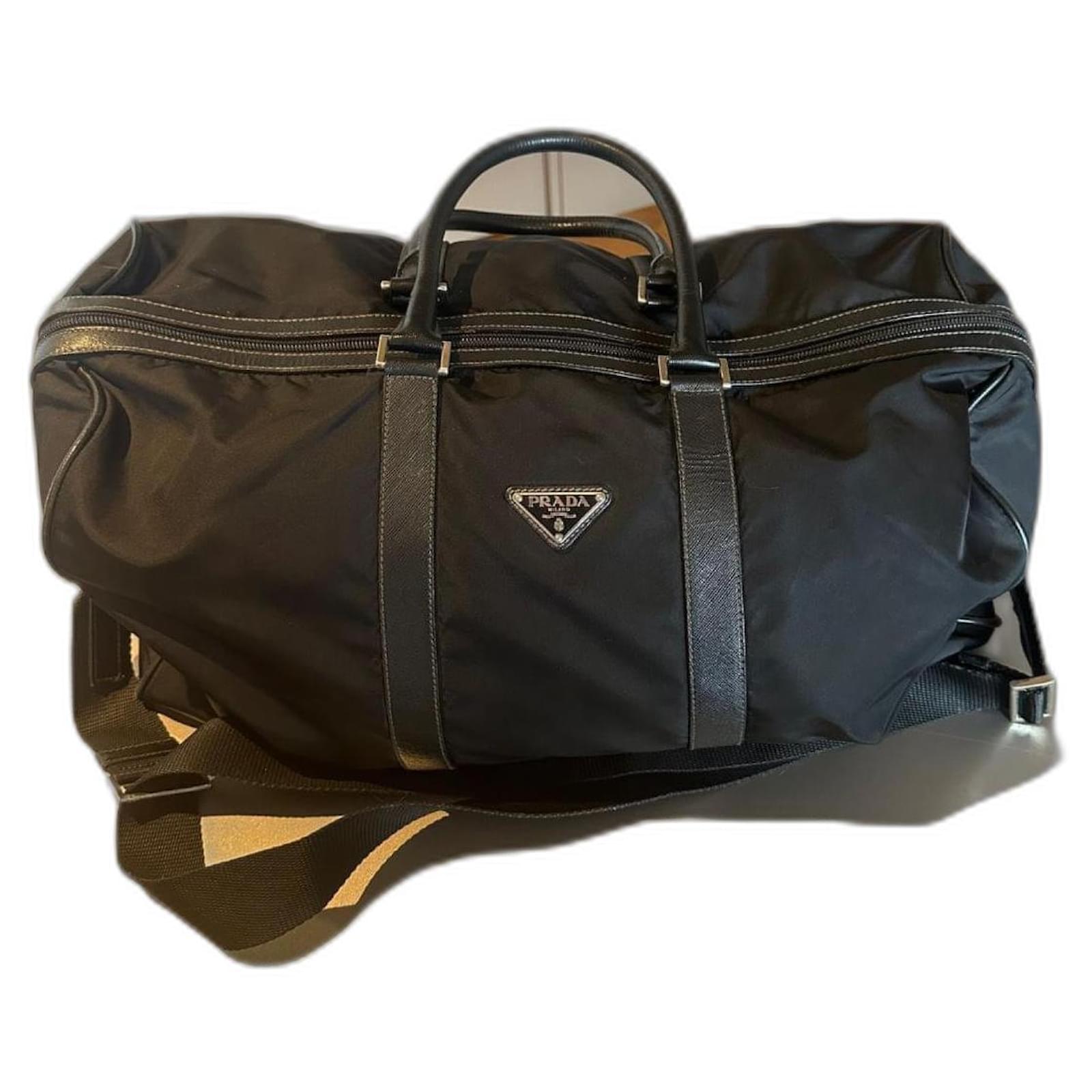 Prada Black travel or sports bag in Re-Nylon and Saffiano leather