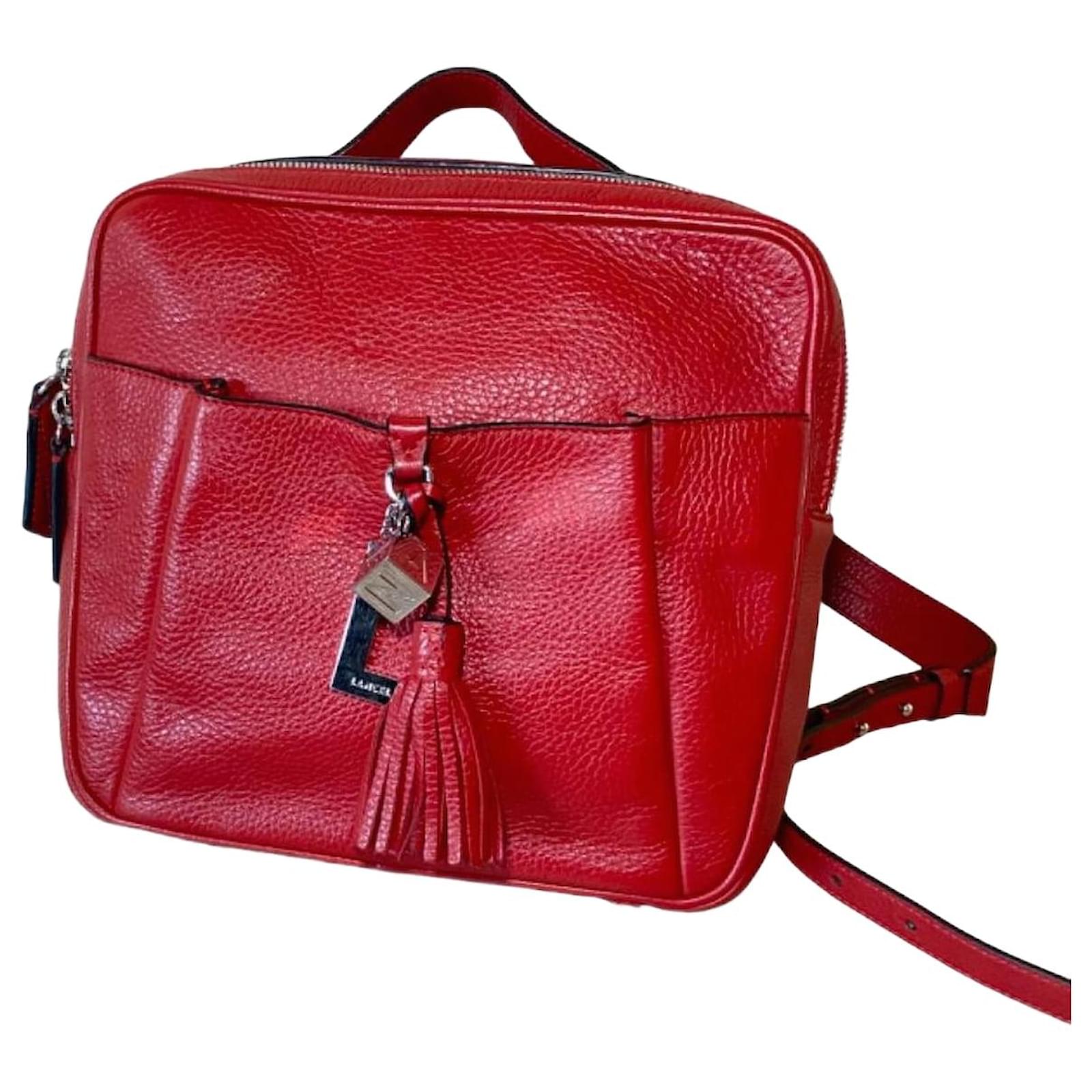 Nine Lancel Handbags Red Leather ref.1643164 Joli Closet