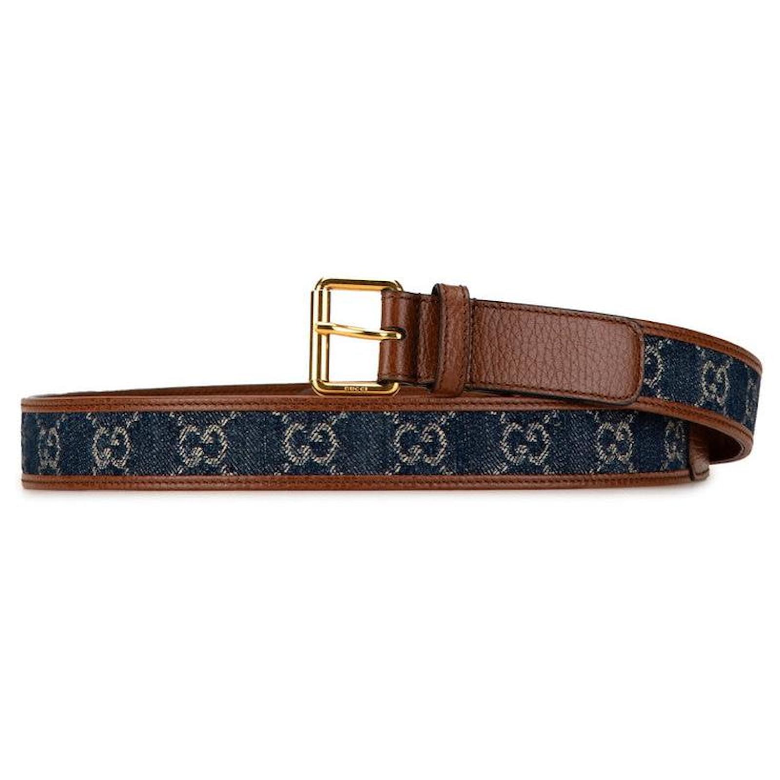 Autre Marque Gucci Denim Leather Belt 678694 ref.1647858