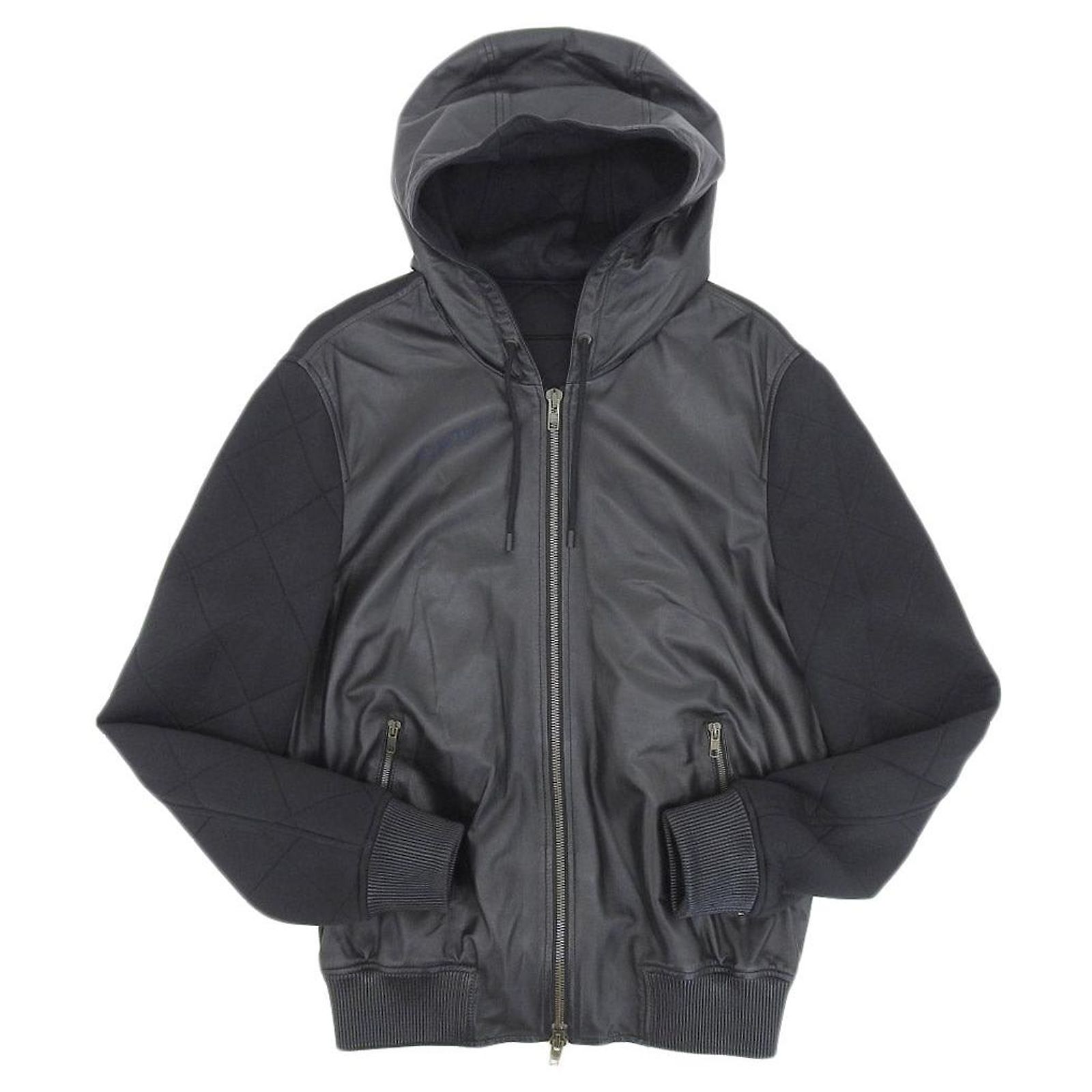 Autre Marque Givenchy Lamb Leather Hoodie Jacket Black ref 