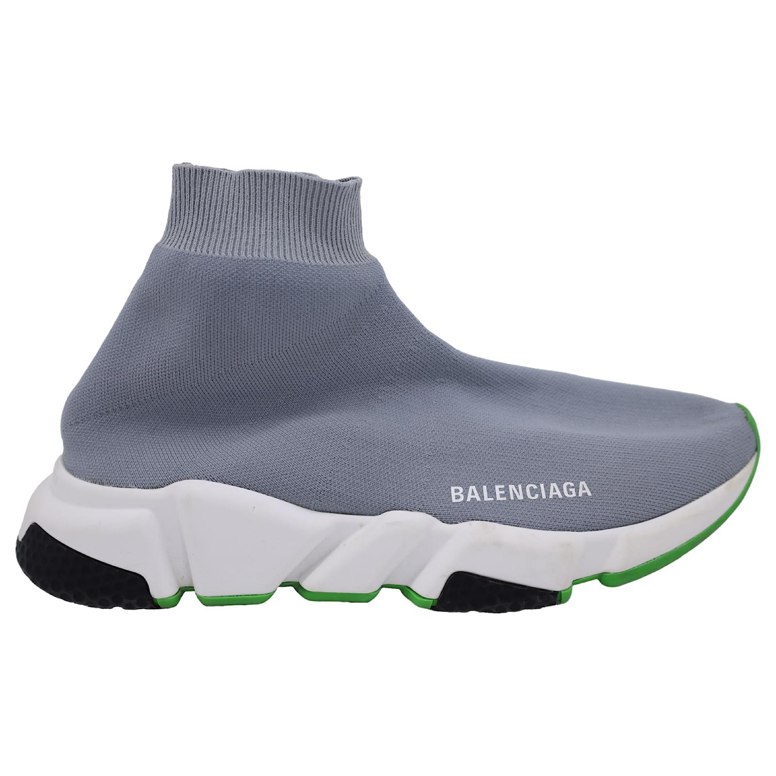 Balenciaga Speed Trainer Shoes in Grey Polyester - Main Image