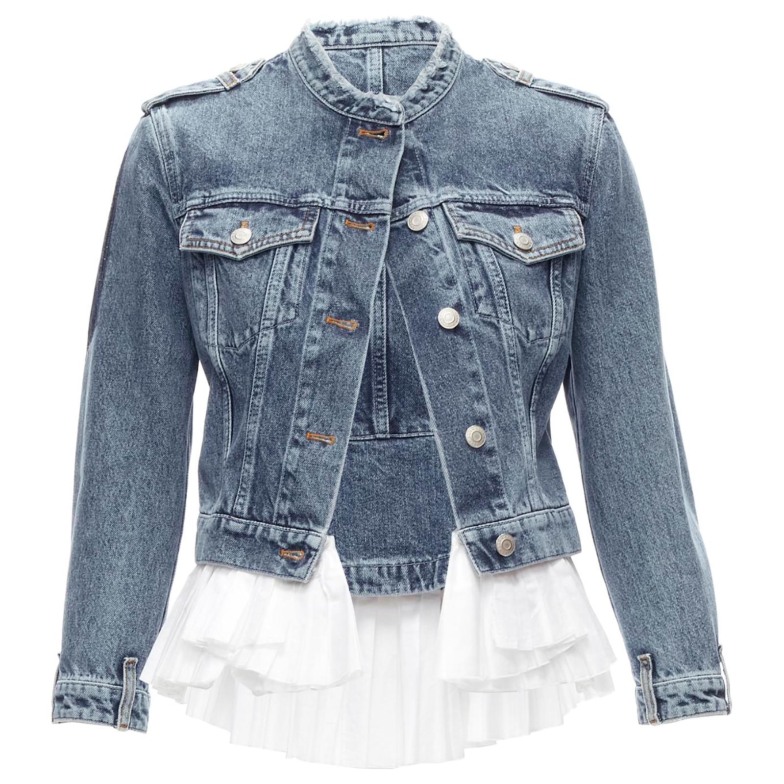 Cotton Denim Alexander Mcqueen Denim Peplum Jacket Alexander