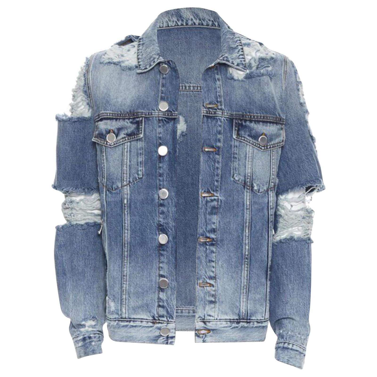 BALMAIN blue denim jacket Cotton ref.1661247 - Joli Closet
