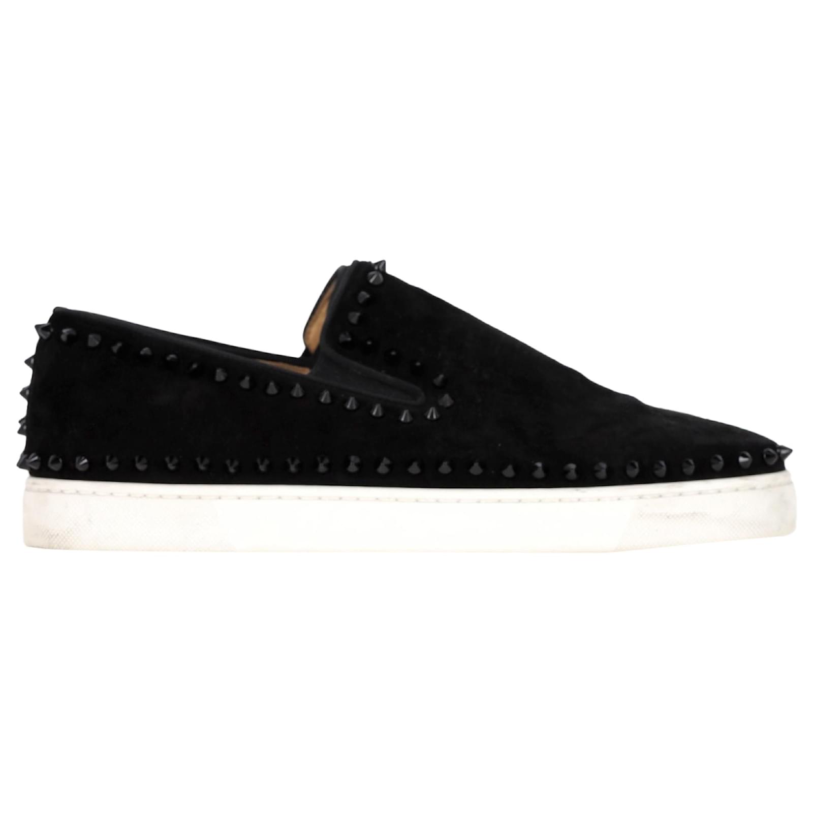 Christian Louboutin Pik Boat Spike-Embellished Slip-on Trainers In