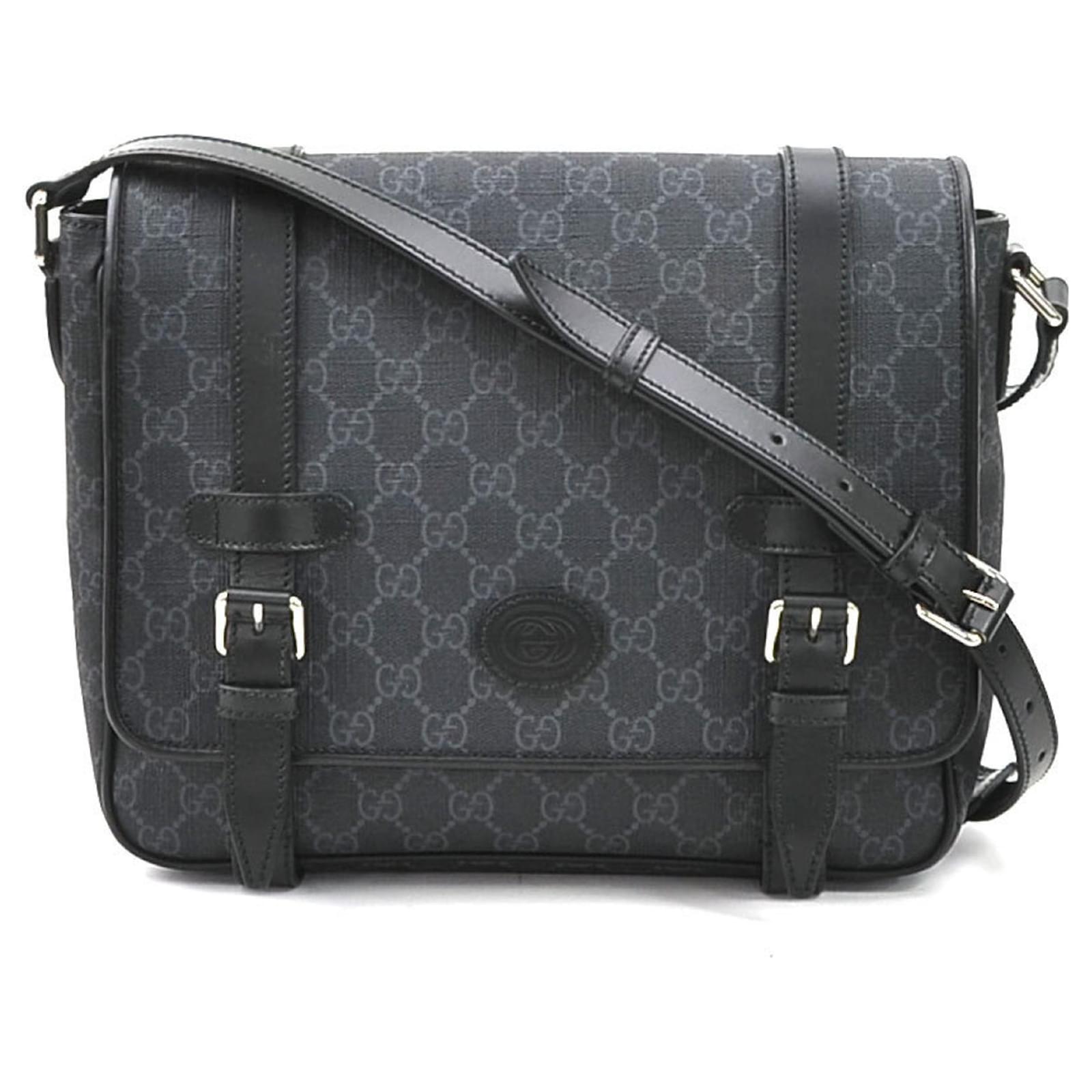 Sac à épaule Gucci GG Supreme Plastique Marron Noir