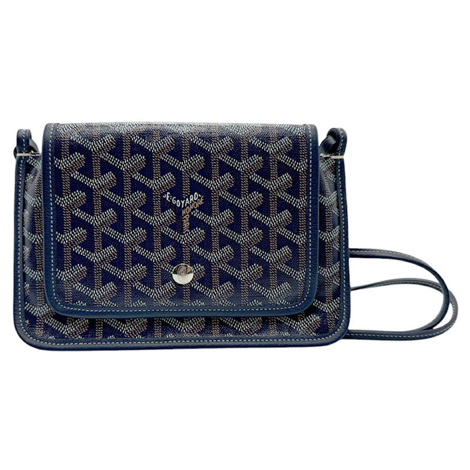 Sac a epaule Pochette Goyard Cuir Plastique Marron Blanc Bleu Marine ref.1662399 Joli Closet