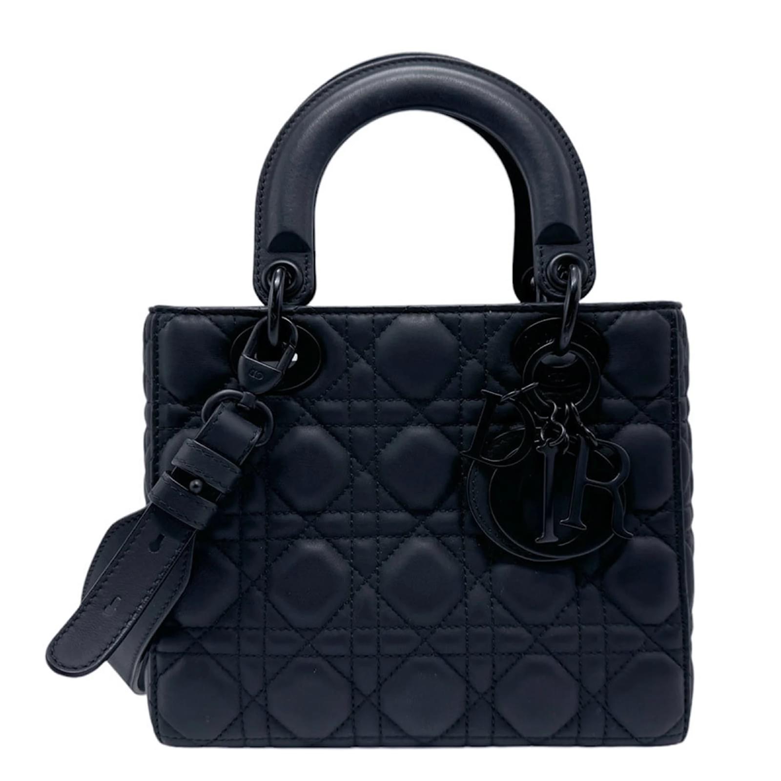 Christian Dior Black Lambskin Handbag Leather ref.1662426 - Joli