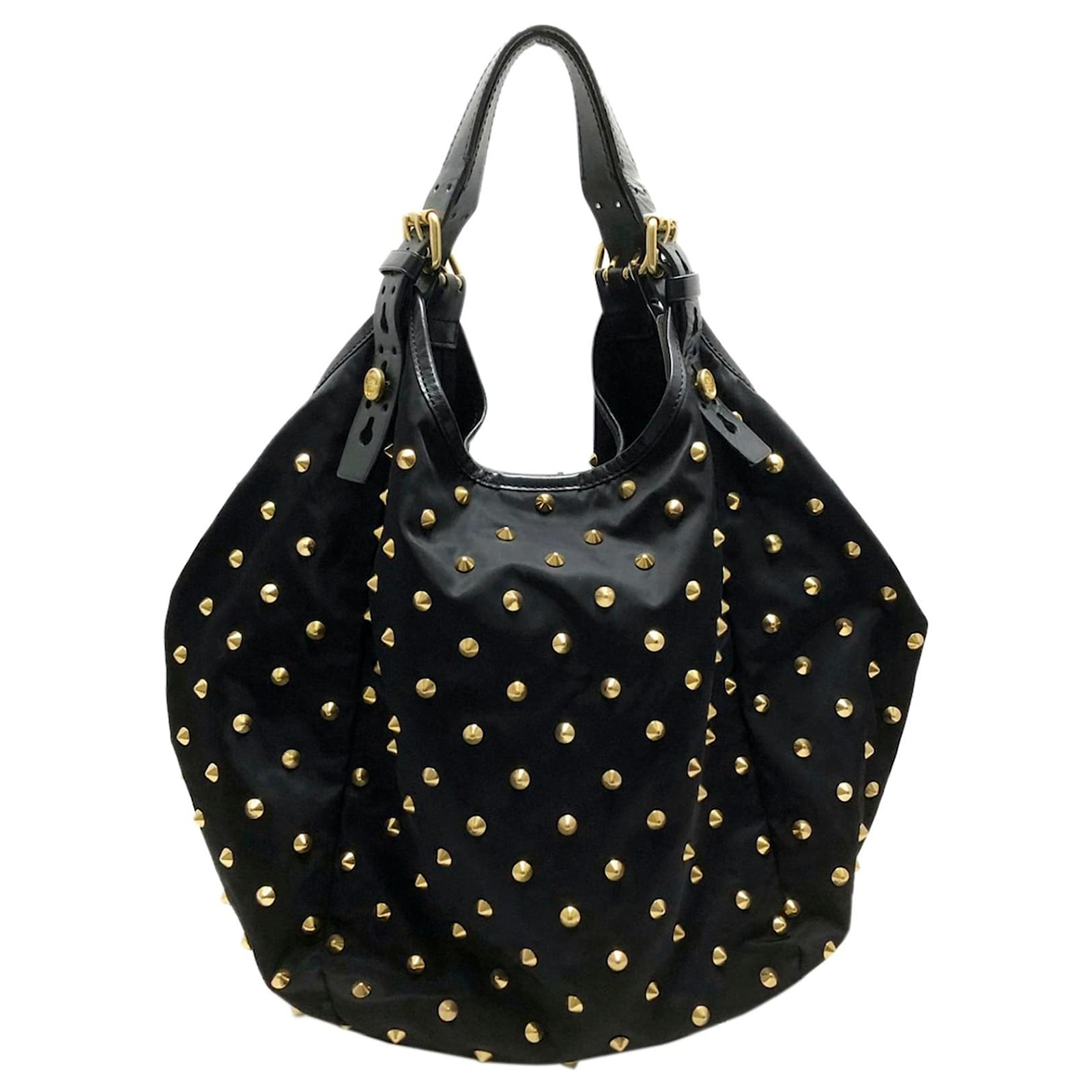 Black Givenchy New Sacca Studded Nylon Hobo Bag