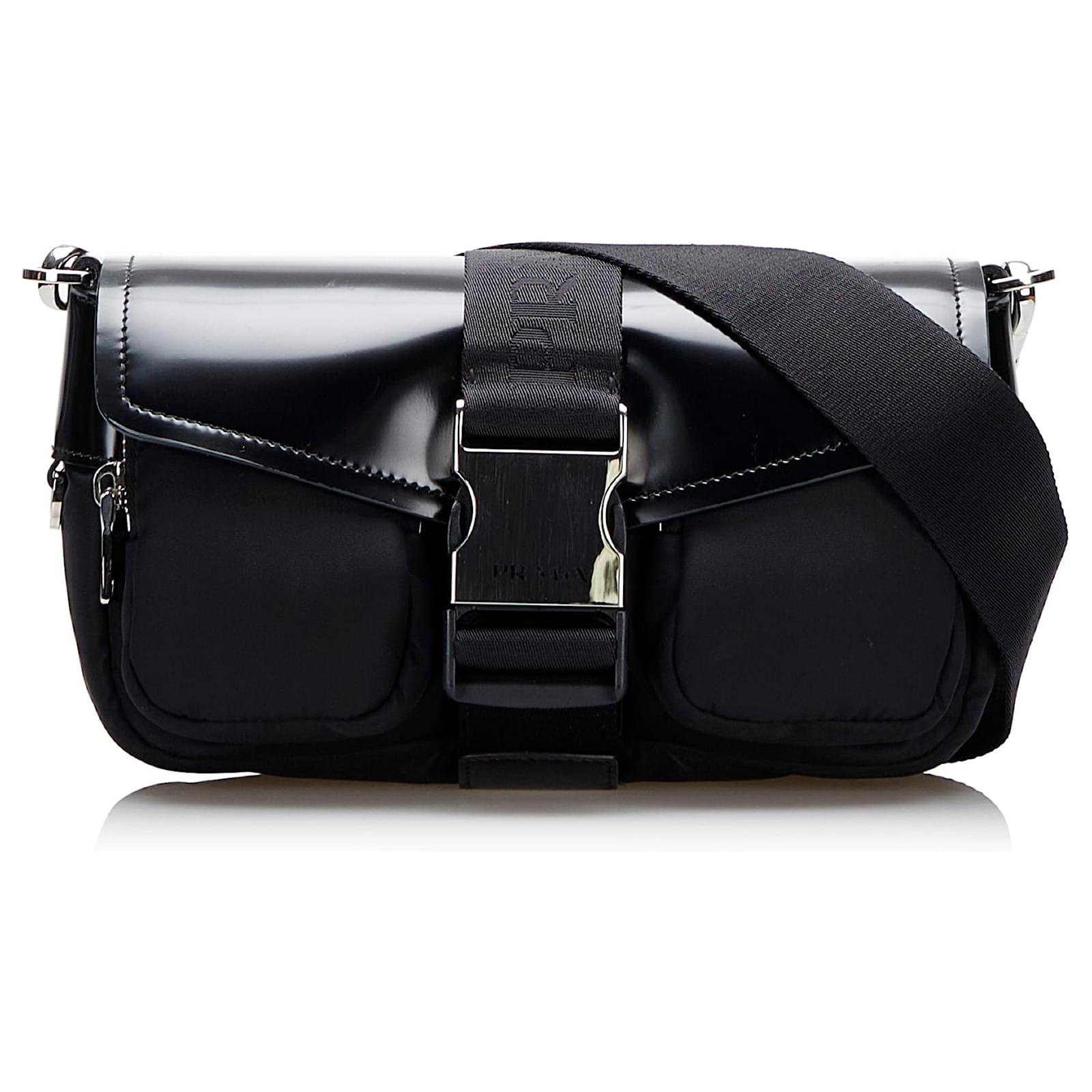 Bolso cruzado negro de Re-Nylon y Spazzolato de Prada Cuero ref