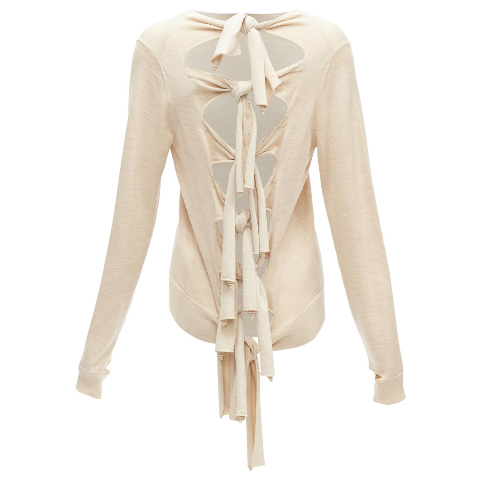 Céline Ancien Celine Phoebe Philo Pull Beige en Laine Soie avec 