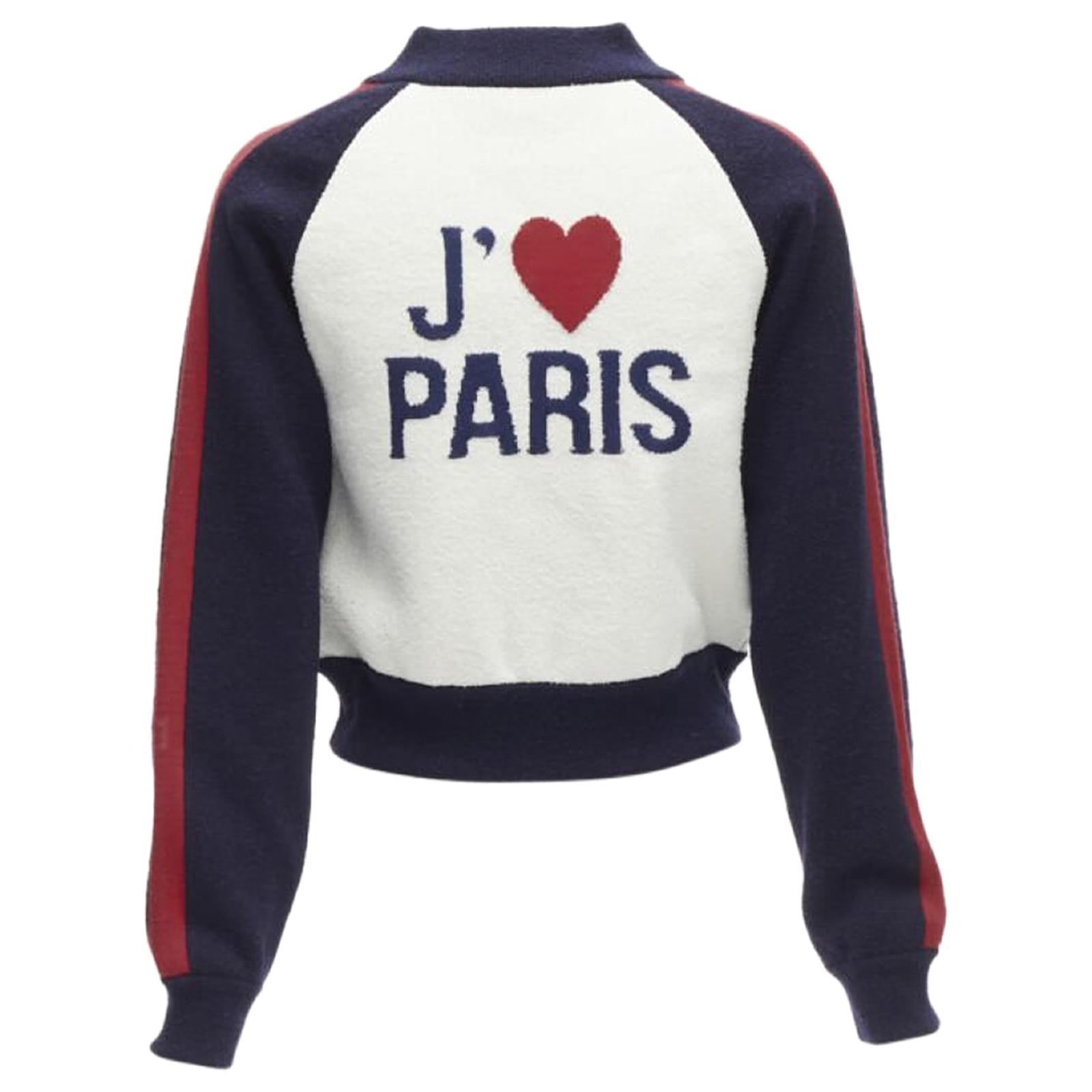 Christian Dior 2021 I Love Paris Wool Cropped Track Jacket Zip