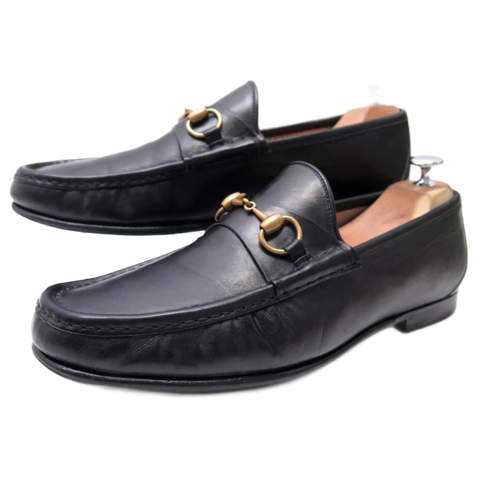 SCARPE GUCCI MOCASSINI HORSEBIT 1953 307929 PELLE 9.5 43.5 MOCASSINI Nero ref.1665958 Joli Closet