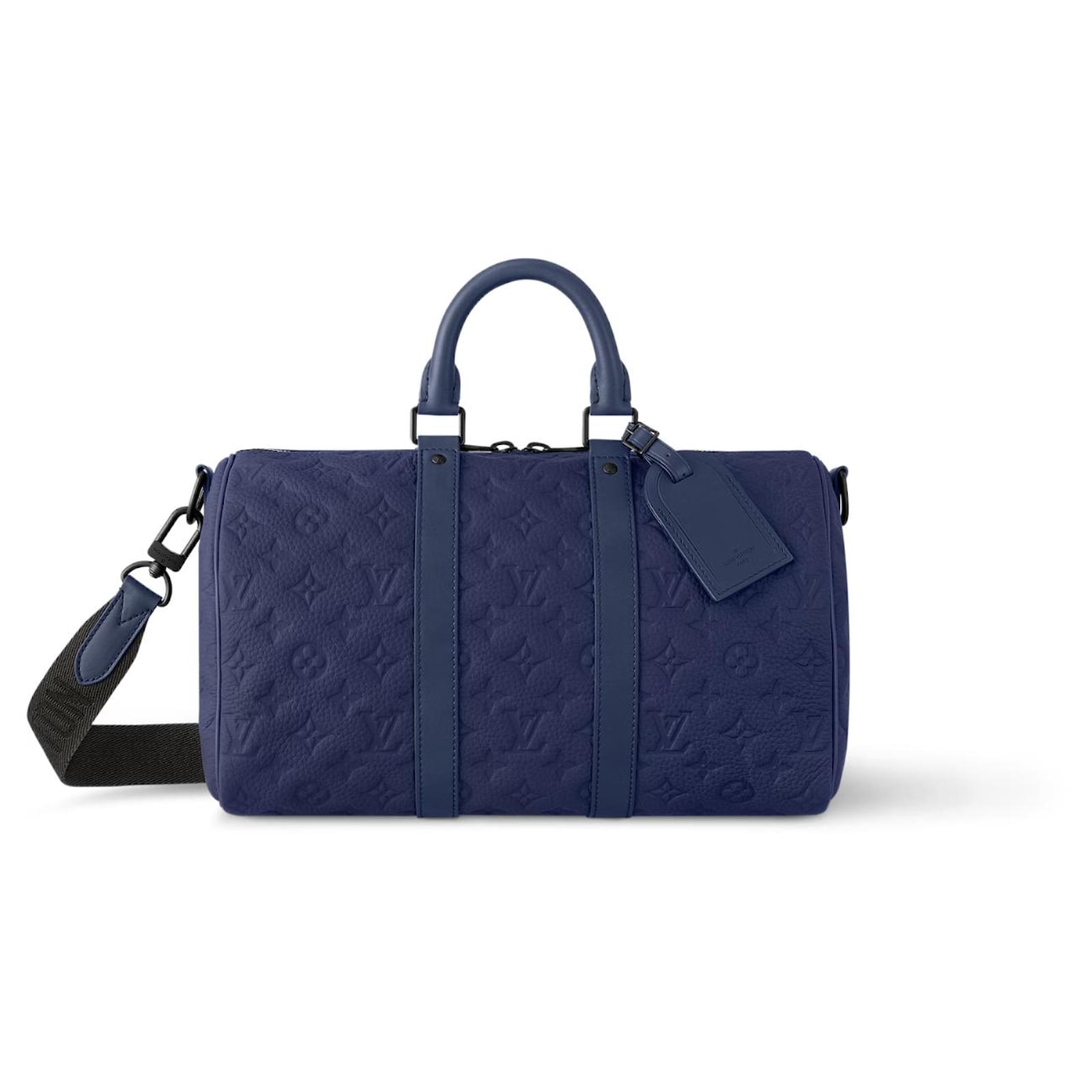 LV Keepall 35 aus Leder in Blau