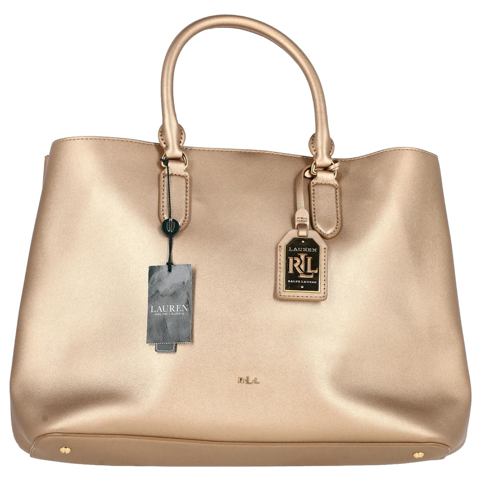 Lauren by Ralph Lauren Double Compartment Satchel Bag in Metallic