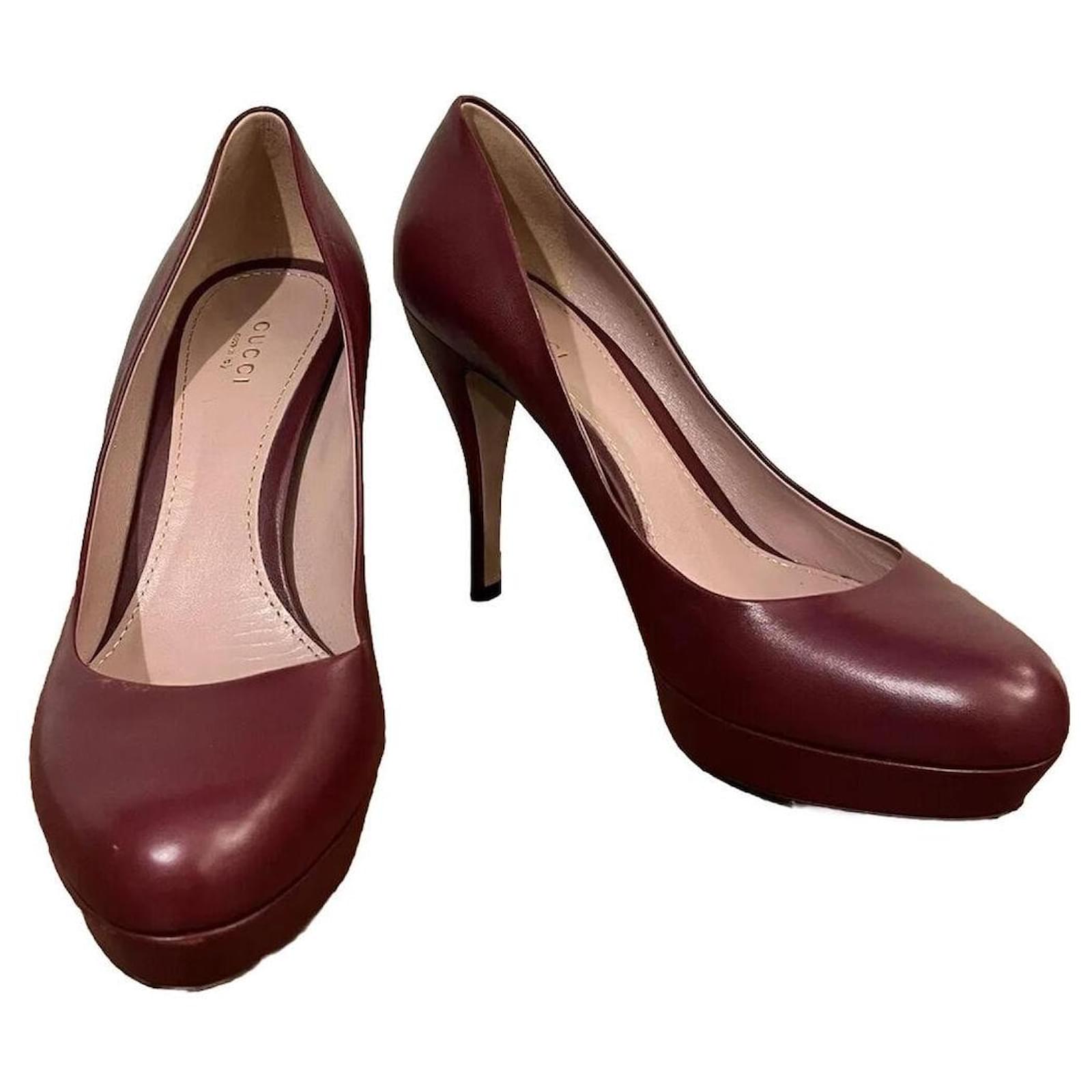 Marmont Talons bordeaux Gucci Cuir Rouge Joli Closet