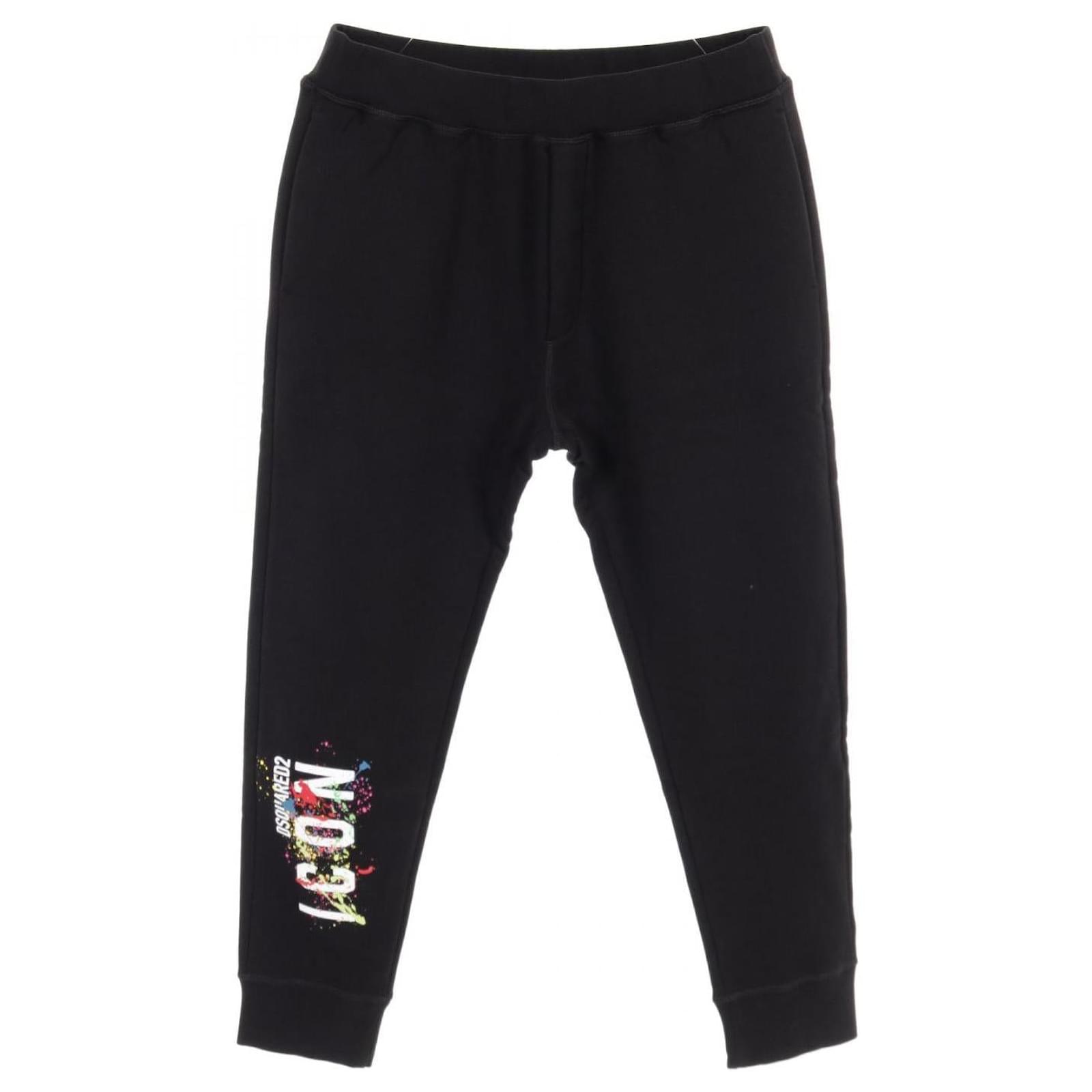 Pantaloni in cotone V-Icon di Dsquared2 Nero Joli Closet