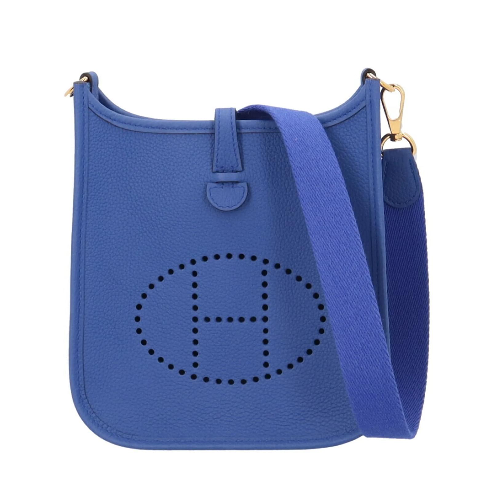 Hermès Evelyn TPM Schultertasche Blau Leder Joli Closet